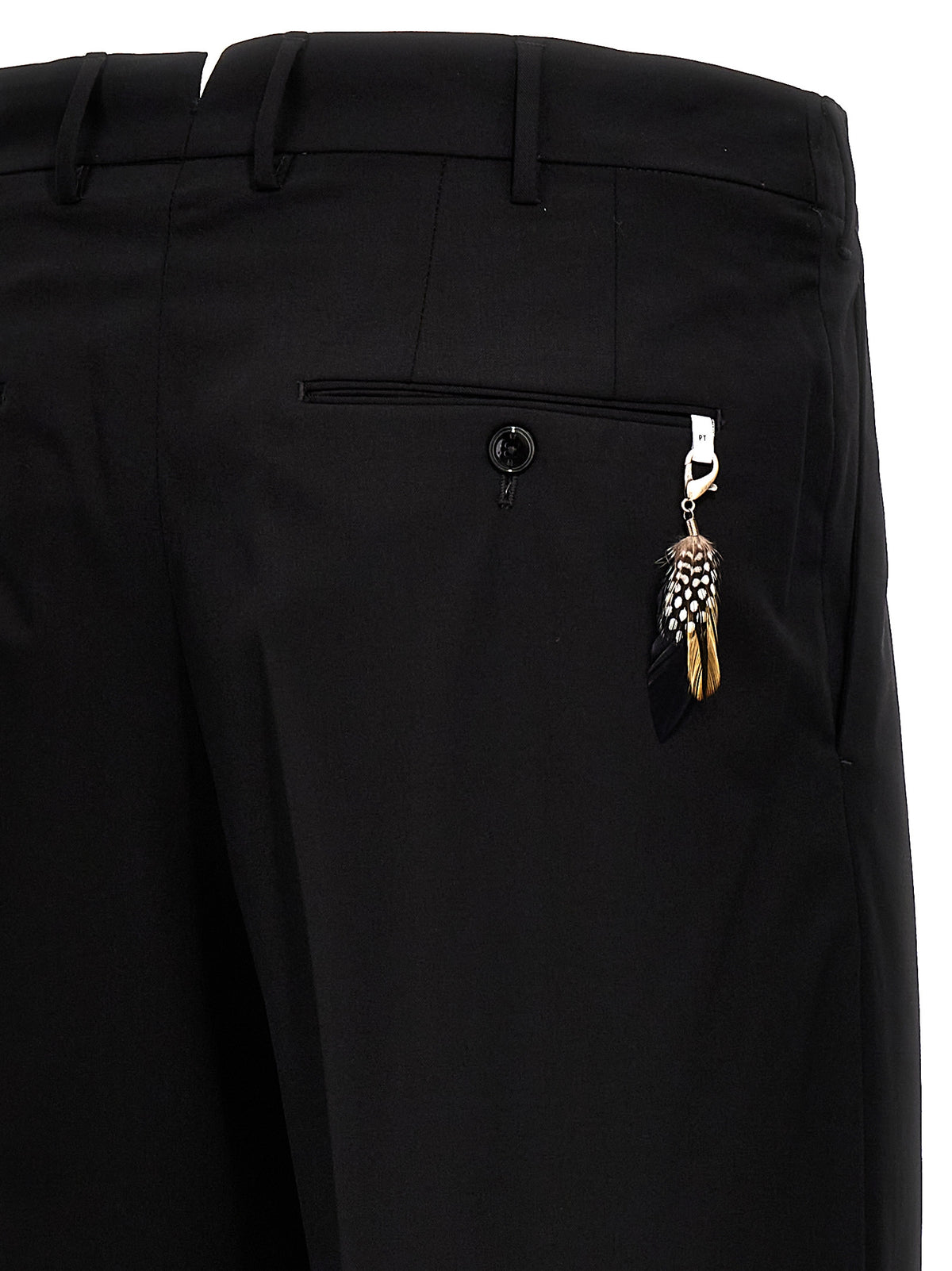 PT Torino Men's Virgin Wool & Polyamide Trousers - Black