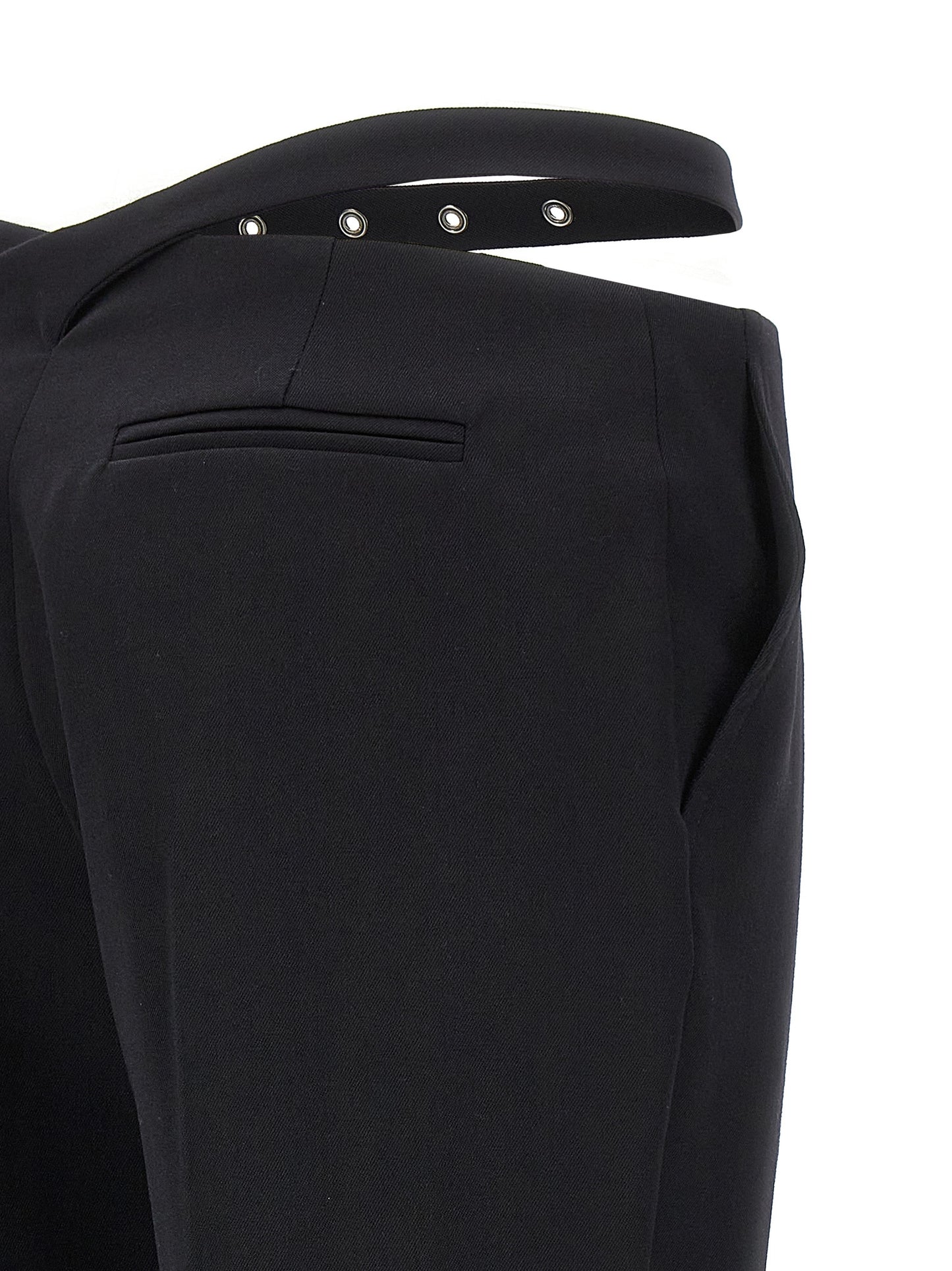 The Attico Black Virgin Wool Dress Pants