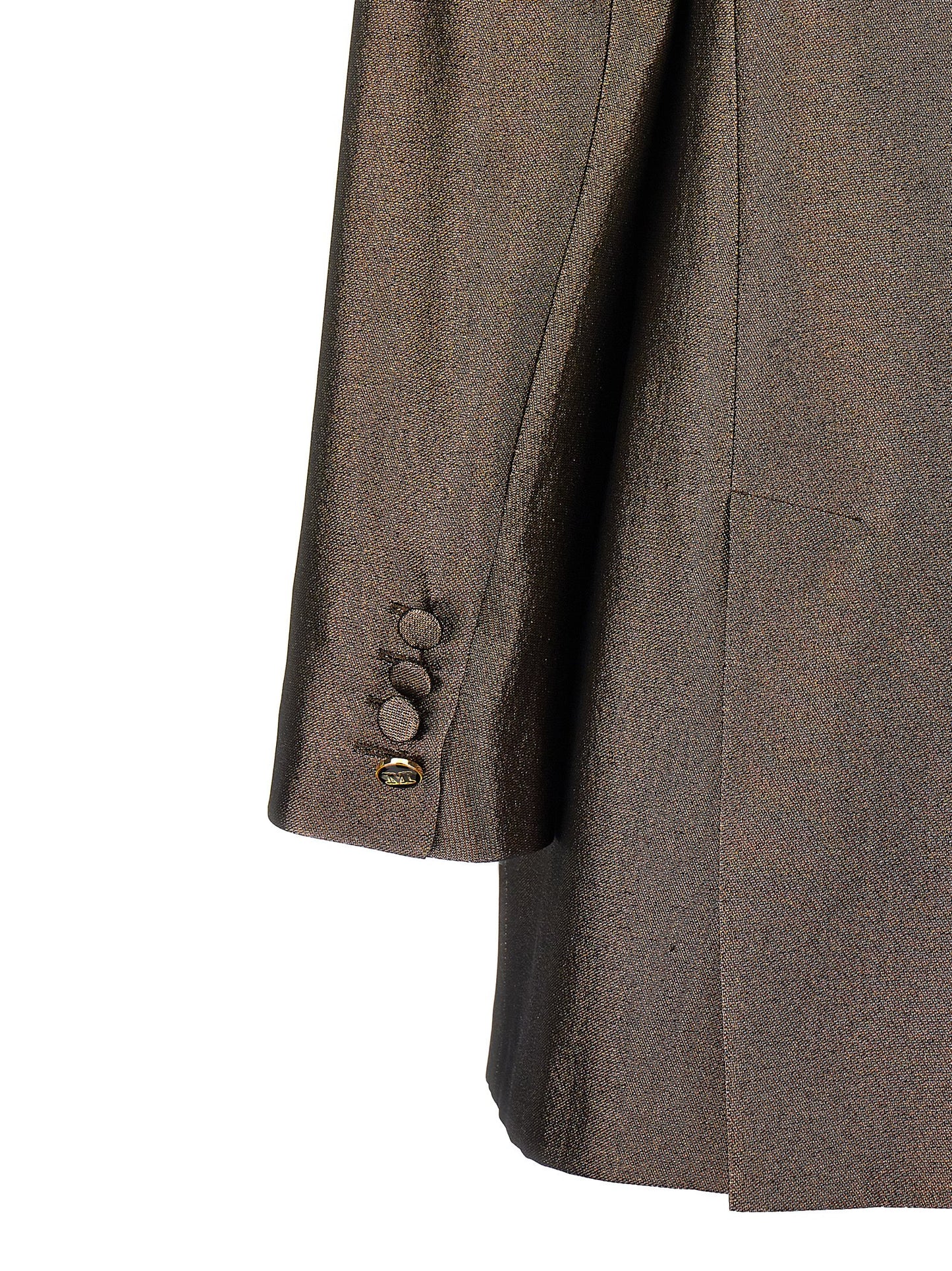 Blazer by Max Mara for women in silk brown showcases a discerning silhouette, elegantly detailed with a sophisticated and premium for a truly discerning finish.
