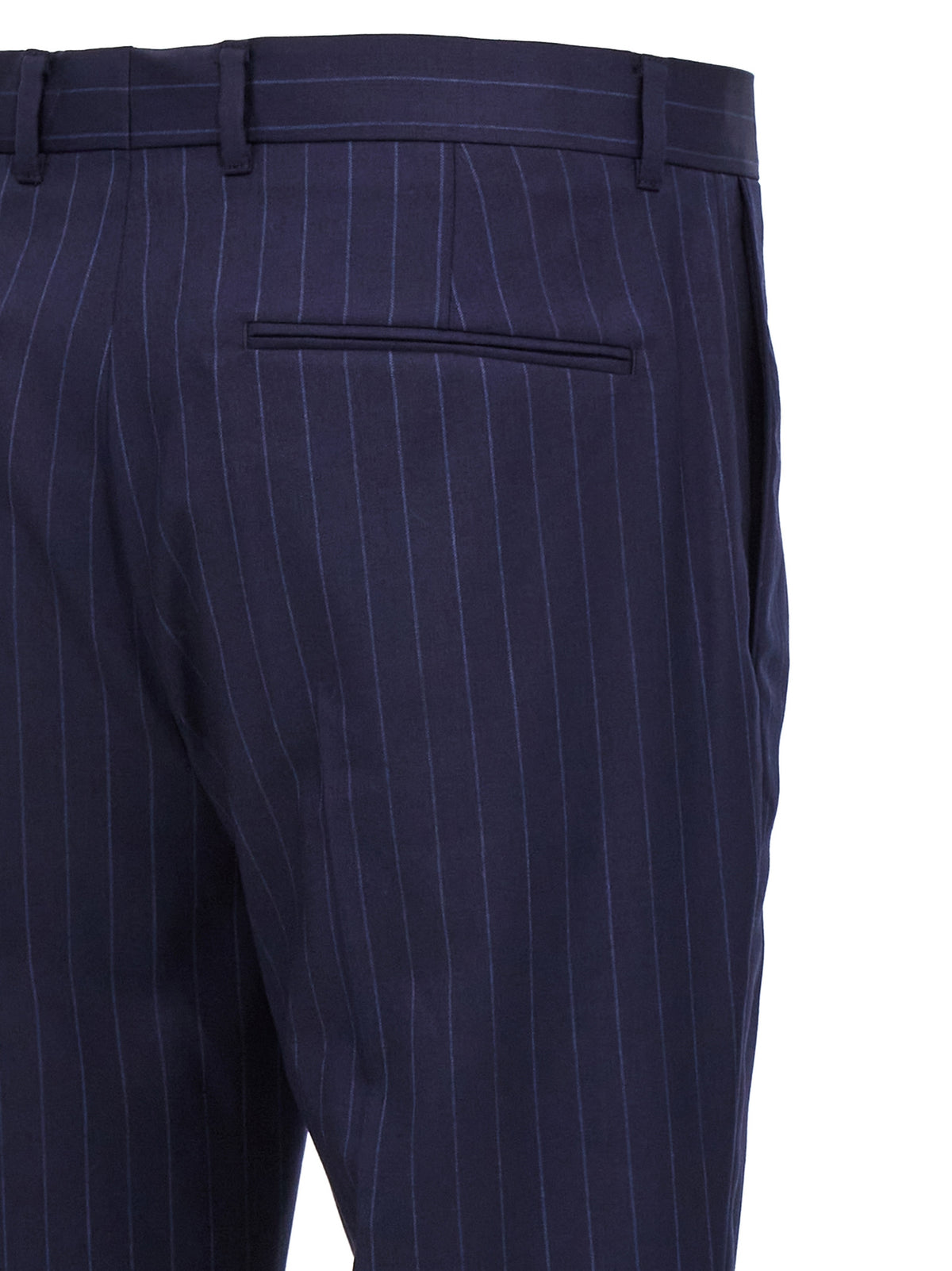 Givenchy Men's Wool Trousers - Blue Pinstripe