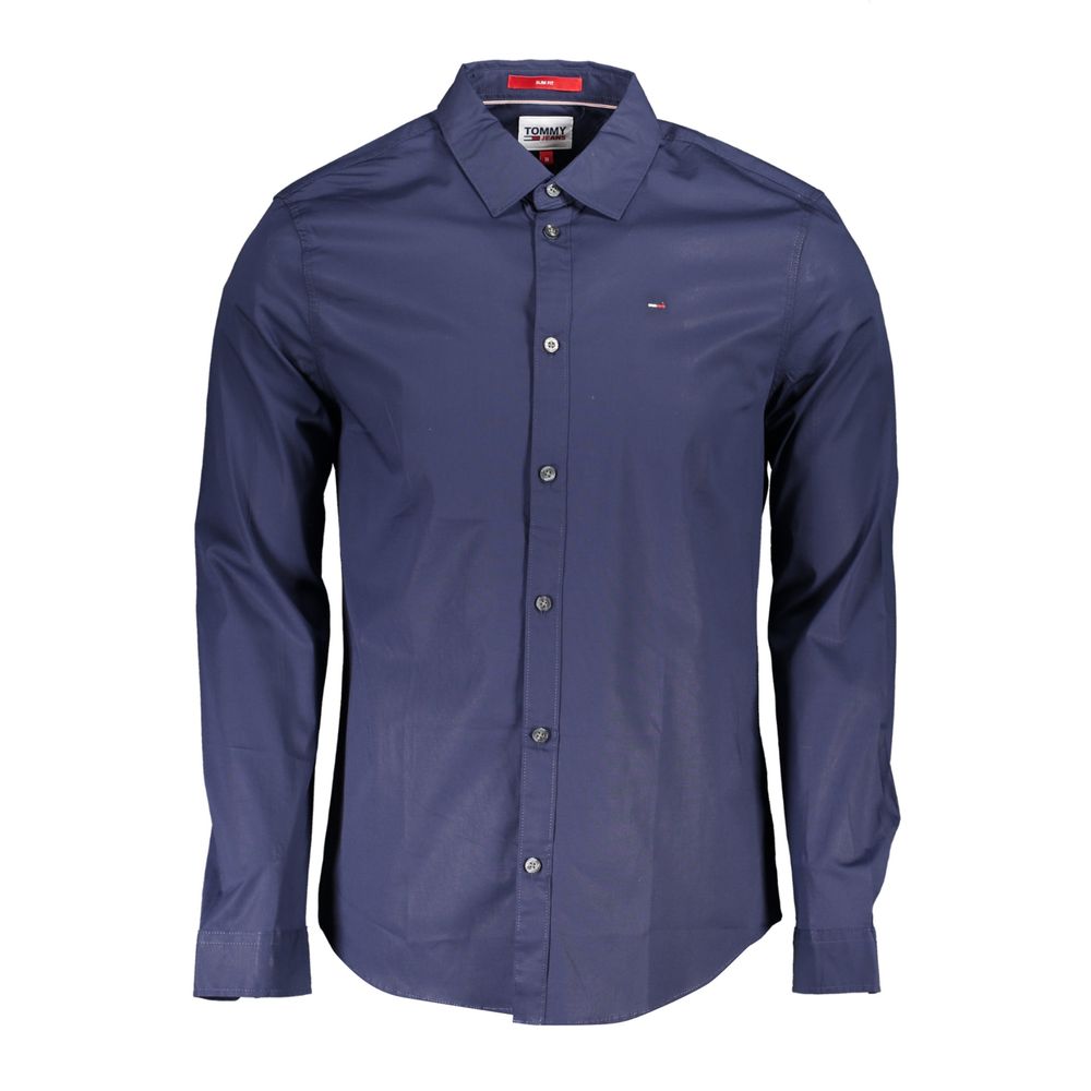 Tommy Hilfiger Men's Slim Stretch Cotton Dress Shirt - Blue
