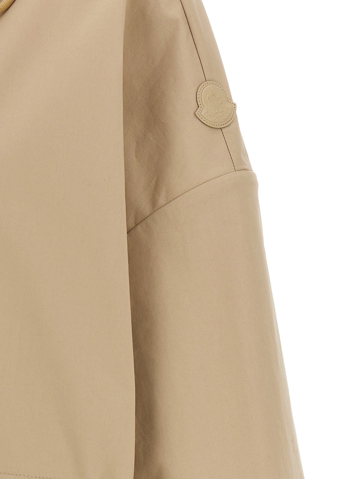 Moncler Women's Polyester Leather & Cotton Hooded Parka - Beige