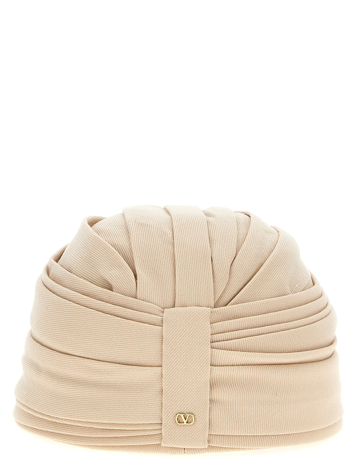 Valentino Garavani V Logo Virgin Wool Turban - Beige Signature