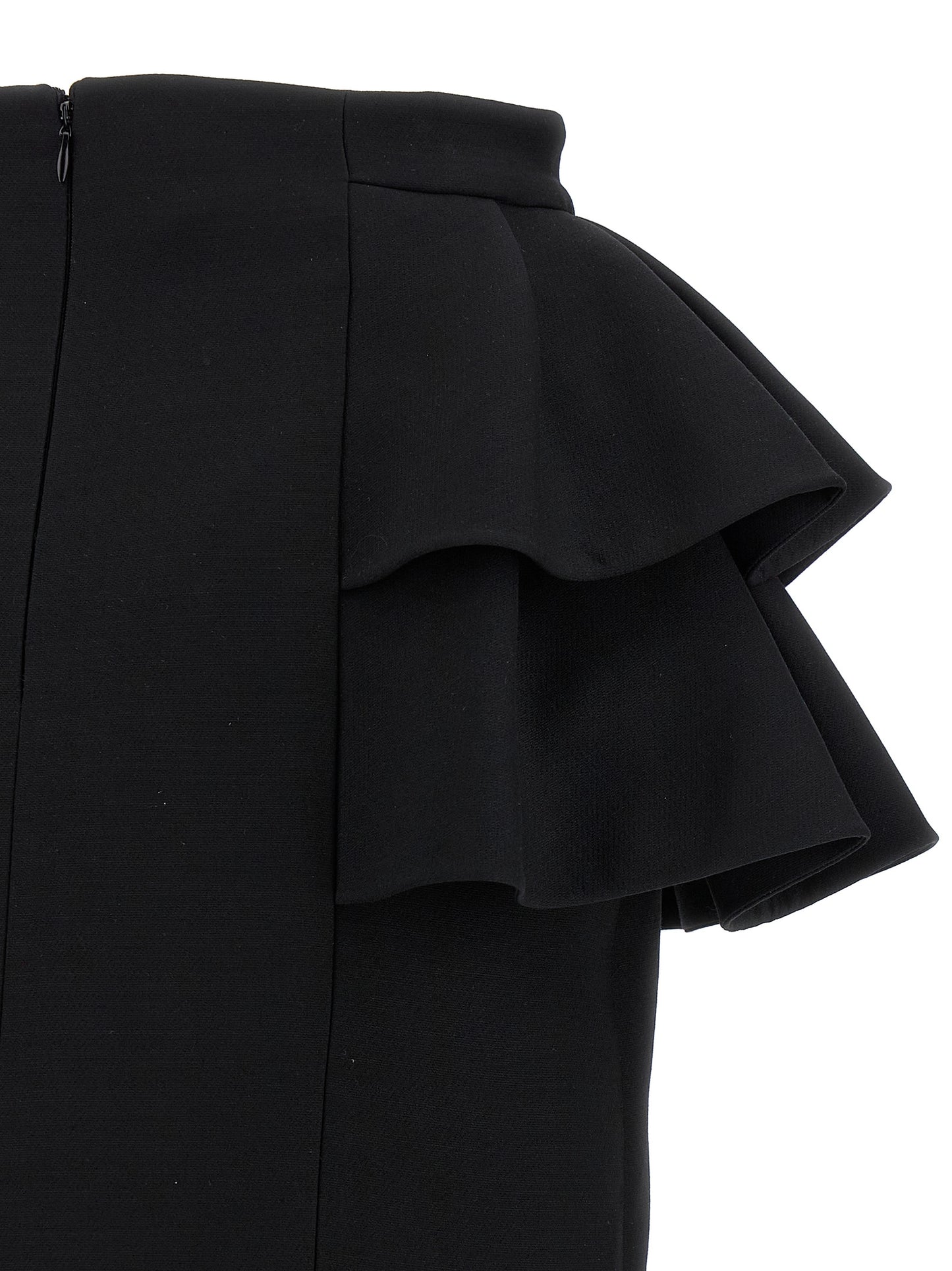 Valentino Garavani Women's Silk Crepe & Virgin Wool Midi Skirt - Black