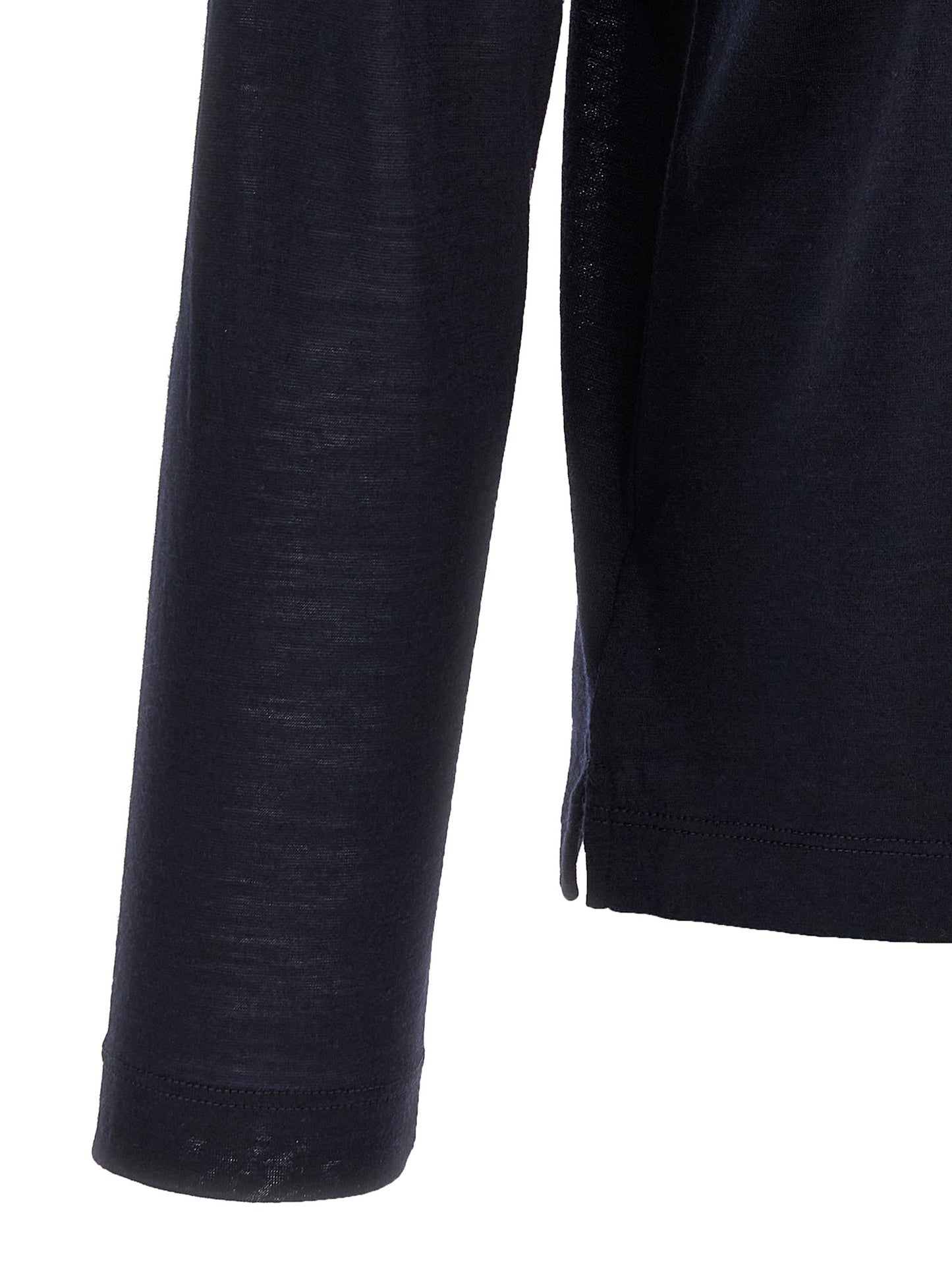 ZANONE Men's Long-Sleeve Crew Neck Virgin Wool Activewear T-Shirt - Blue