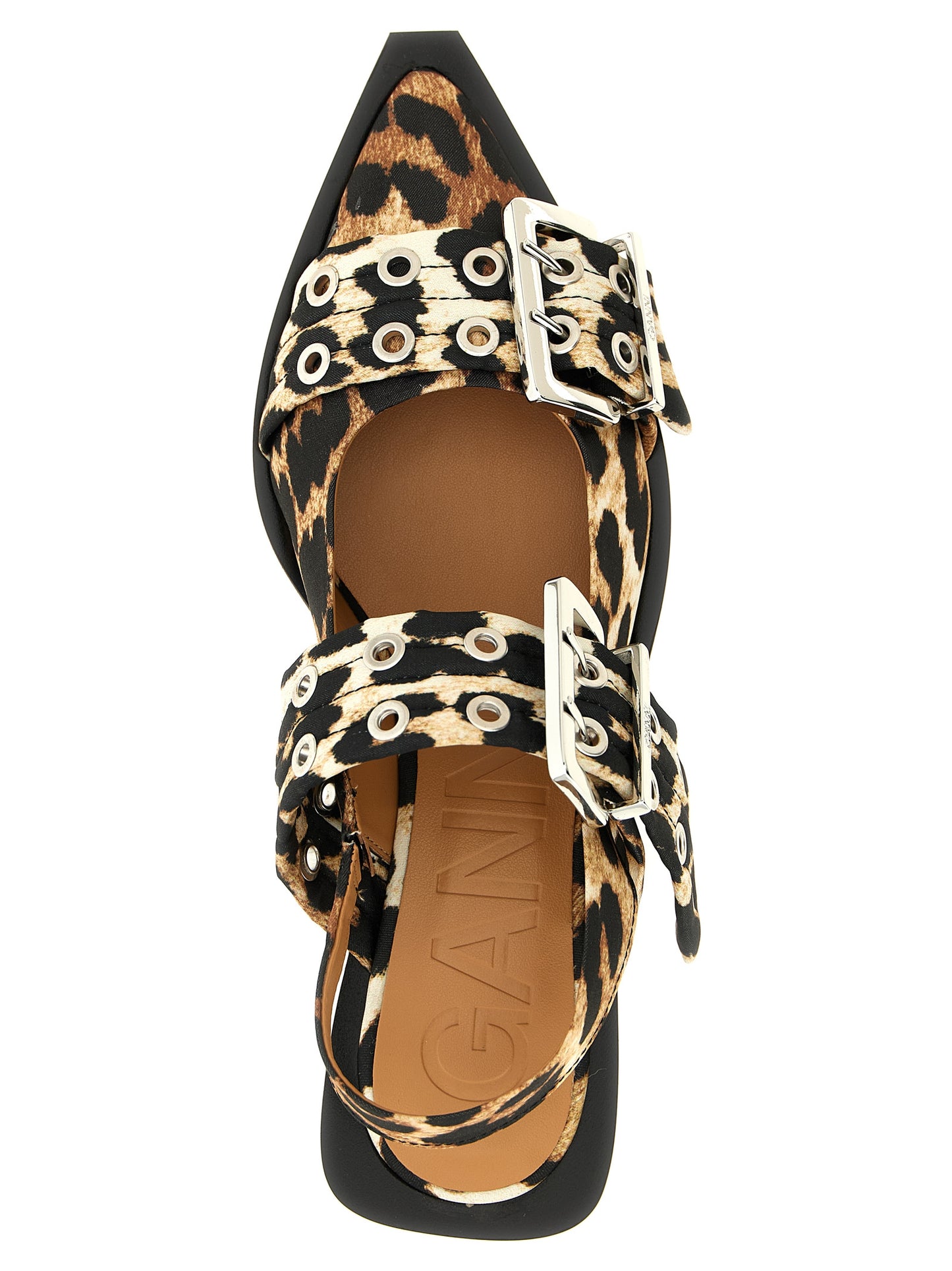 Ganni Multicolor Polyester Ballet Flats