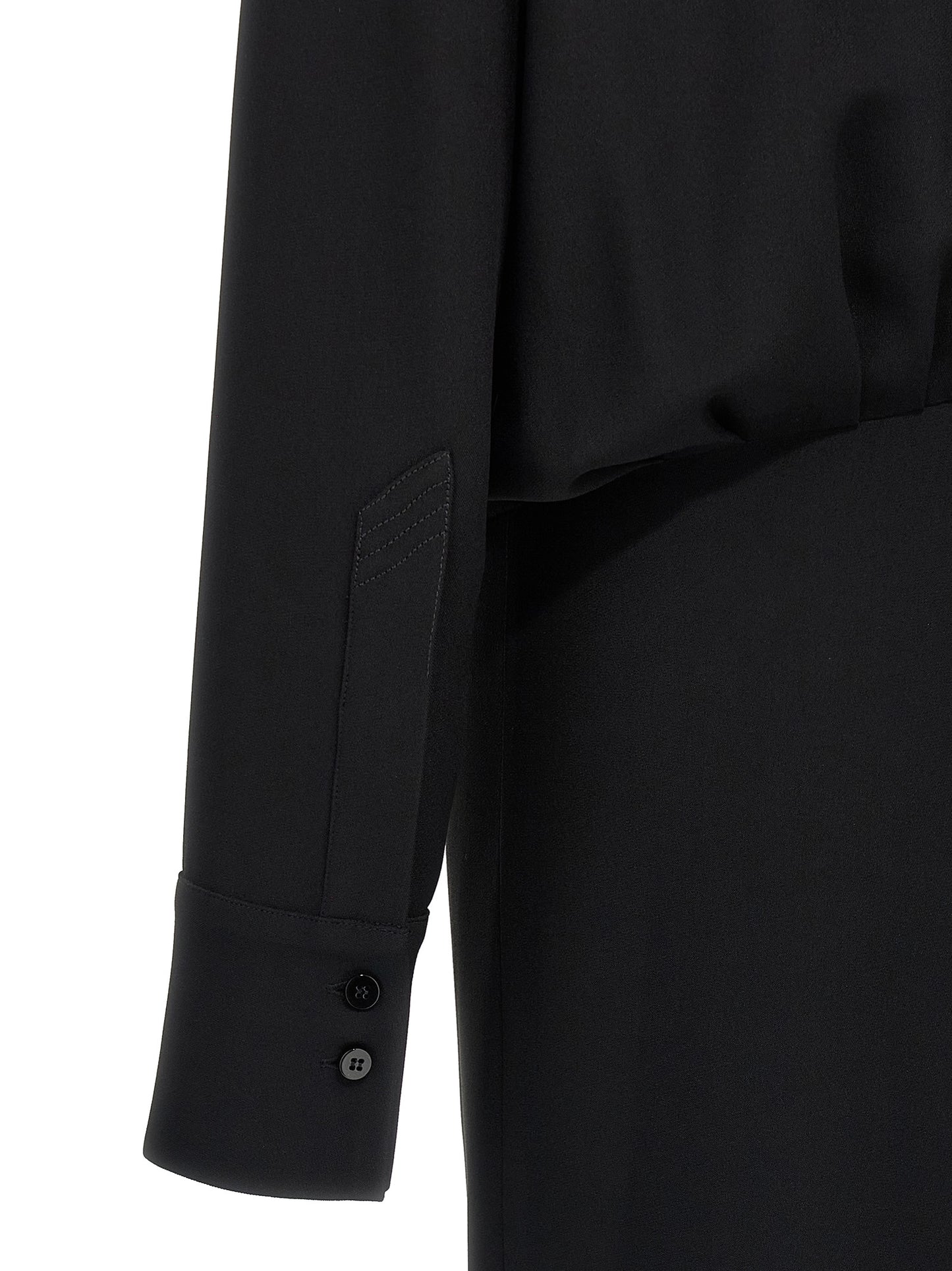 The Attico Black Marabou Midi Dress