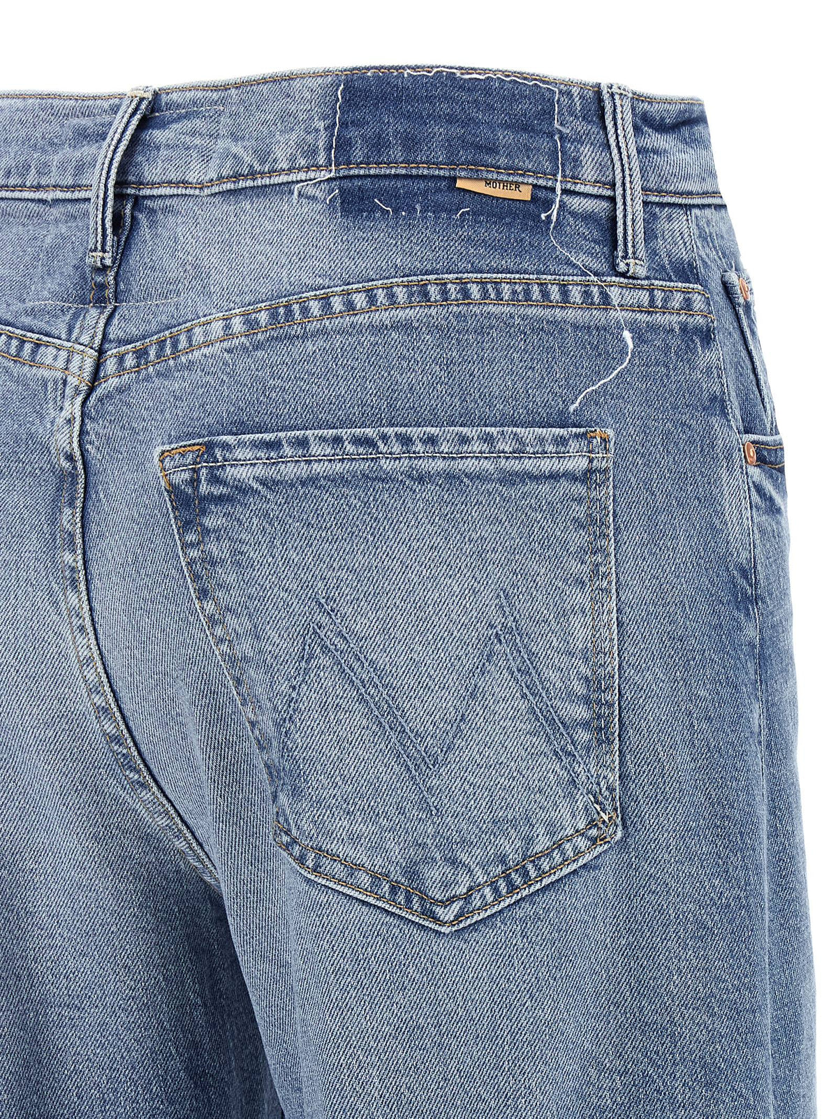 Mother Denim Women's Straight Leg High Rise Stretch Denim Cotton Jeans - Light Blue