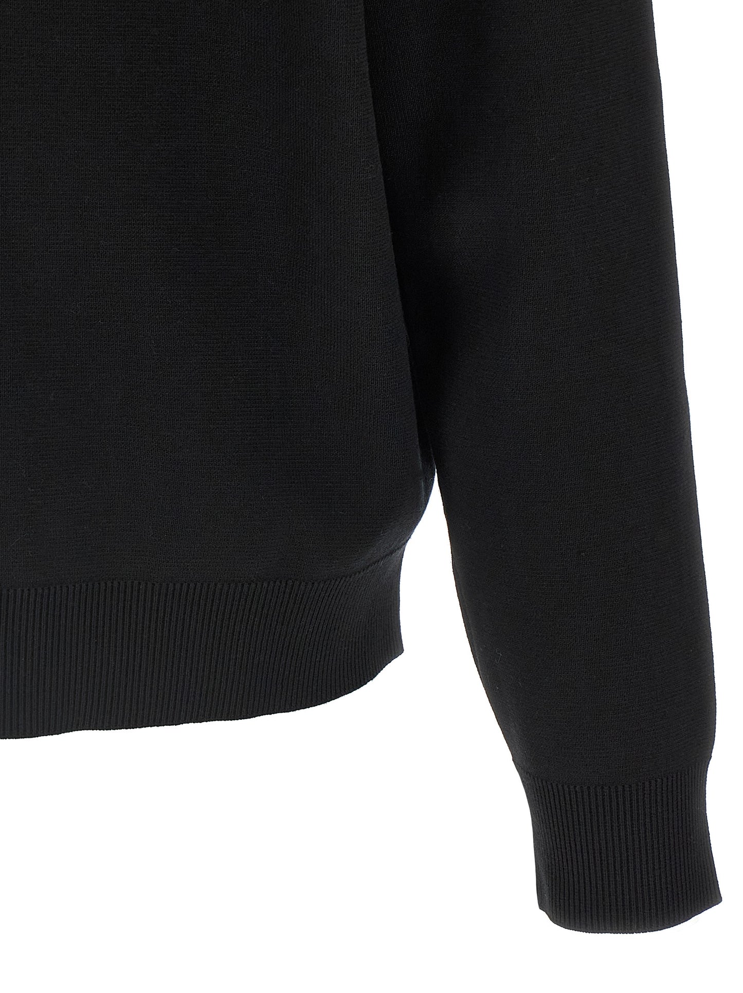 Gucci Men's Round Neck Wool Cardigan - Bicolour Black White