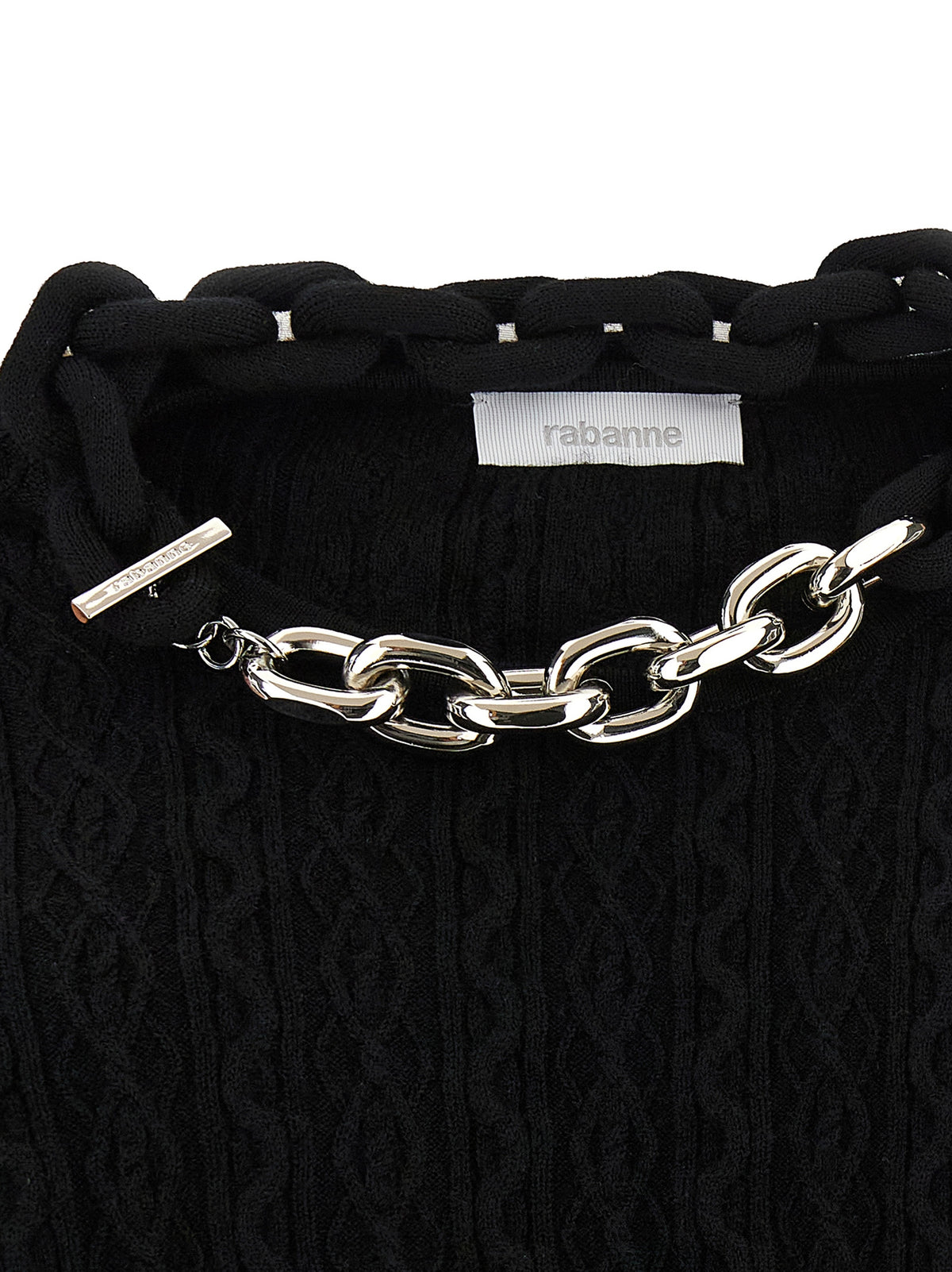 Paco Rabanne Icon Women's Crew Neck Cashmere Wool Cardigan - Black