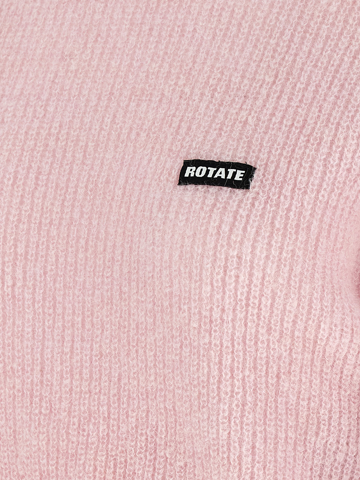ROTATE BIRGER CHRISTENSEN Women's Crop Top Cropped Round Neck Alpaca Wool & Polyamide Cardigan - Multicolor Pink