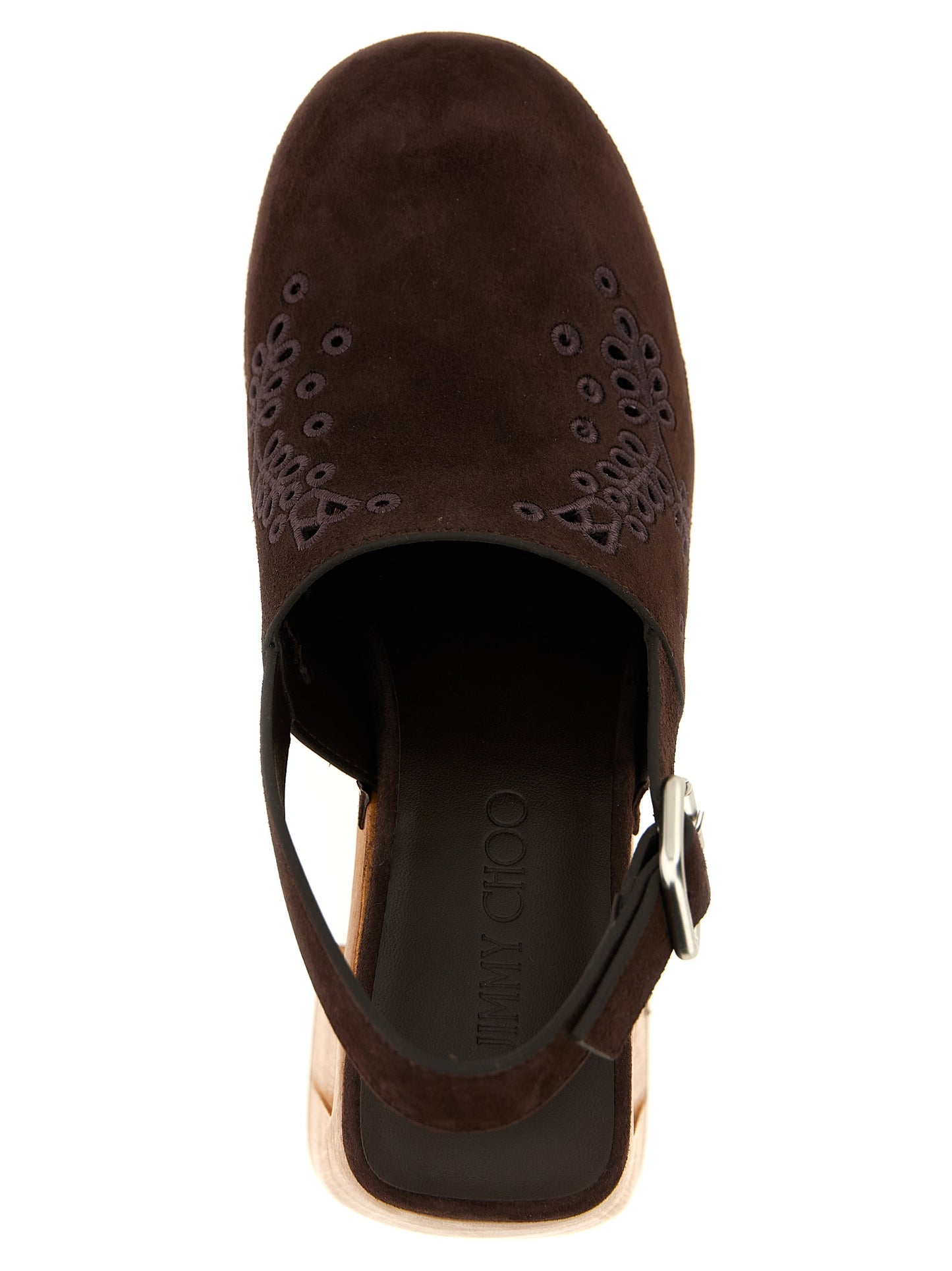 Jimmy Choo Women's Plastic Suede Leather High-Heel Platform Slingback Pumps Heels - Brown