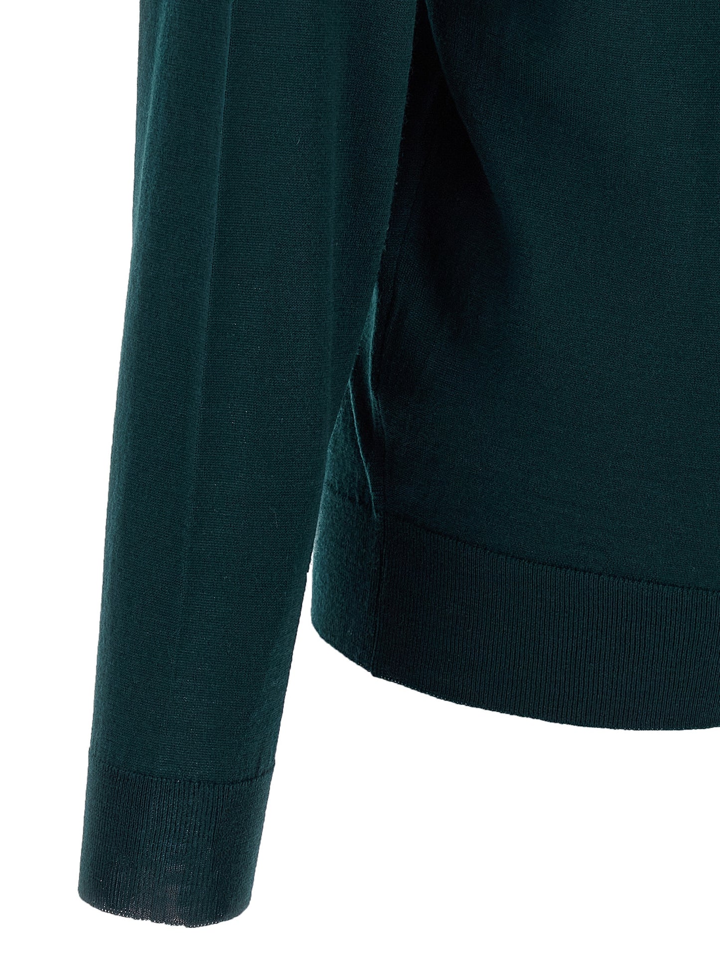 JOHN SMEDLEY Men's Merino Wool Cardigan - Bicolour Green