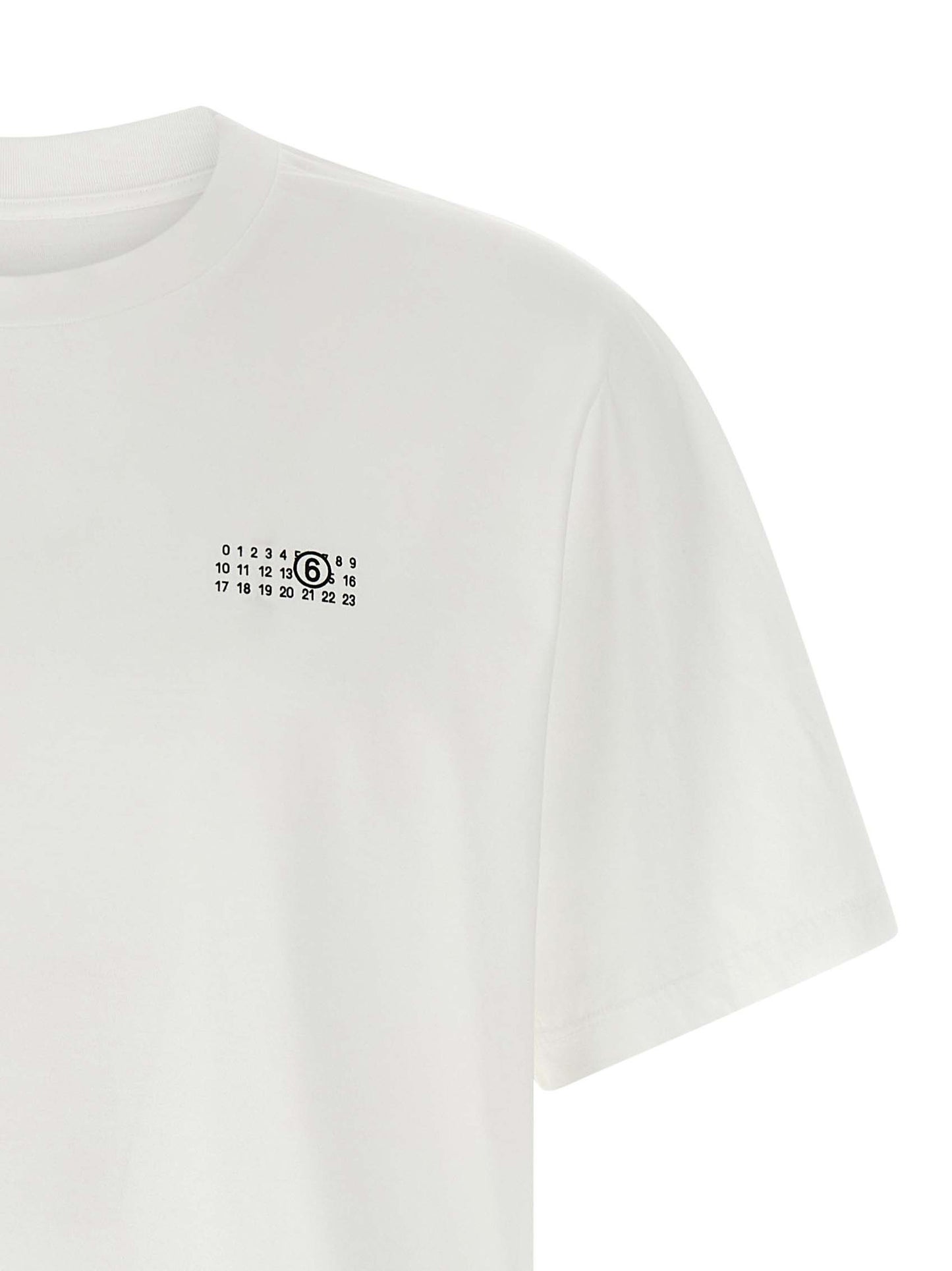 MM6 Maison Margiela Essence Men's Relaxed Fit Short-Sleeve Cotton T-Shirt - Bicolour Black White Print
