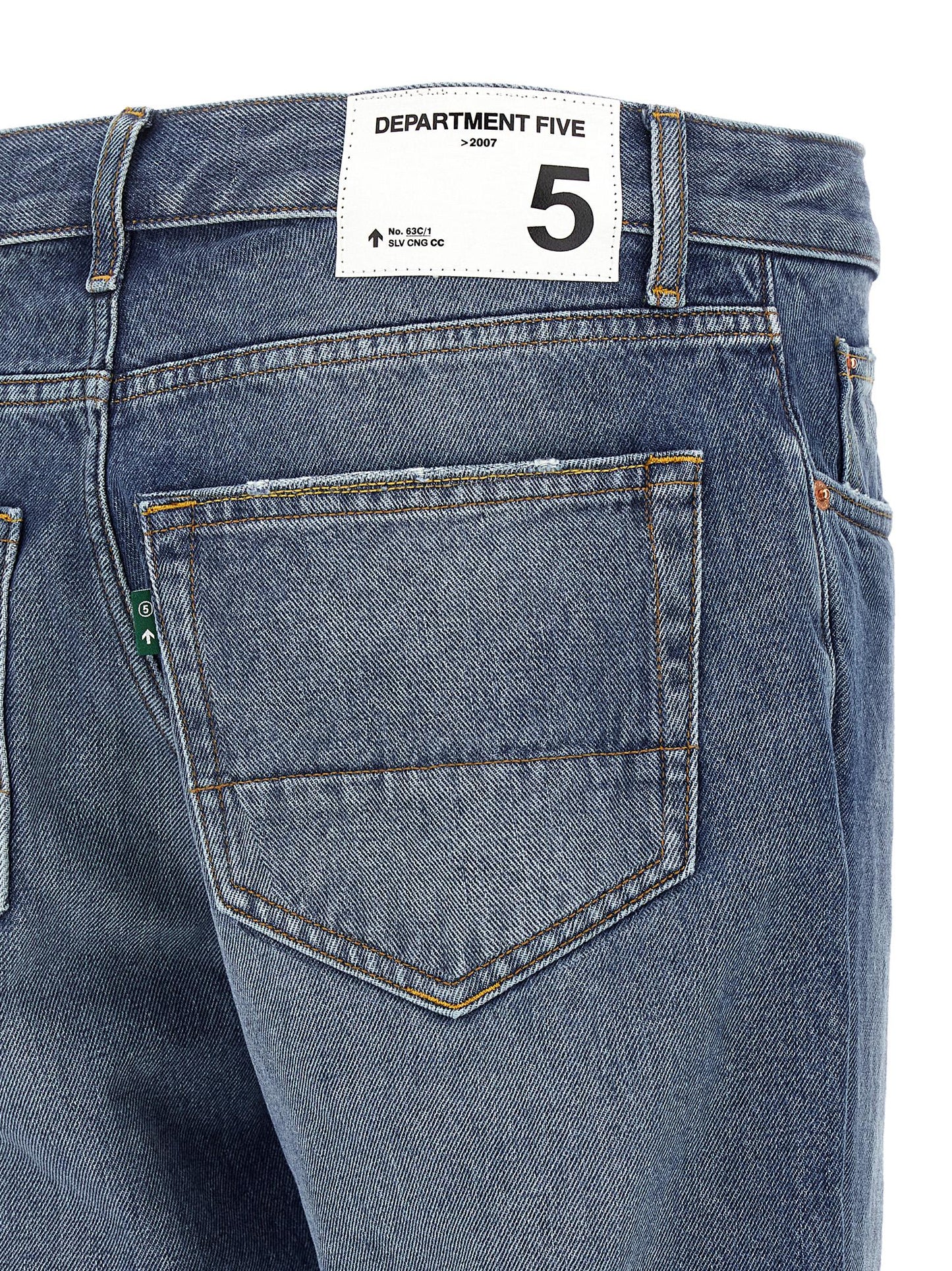 Department 5 Men's Straight Leg Cropped Denim Cotton Jeans - Blue