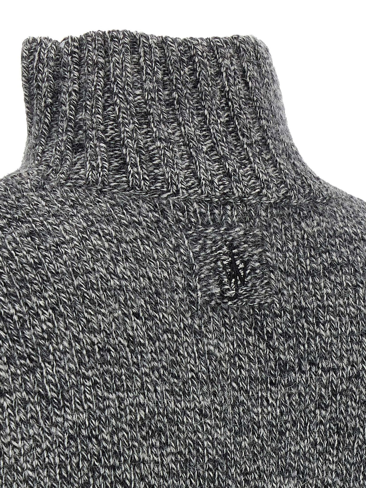 J.W.Anderson Men's Acrylic Leather & Alpaca Wool Cardigan - Gray