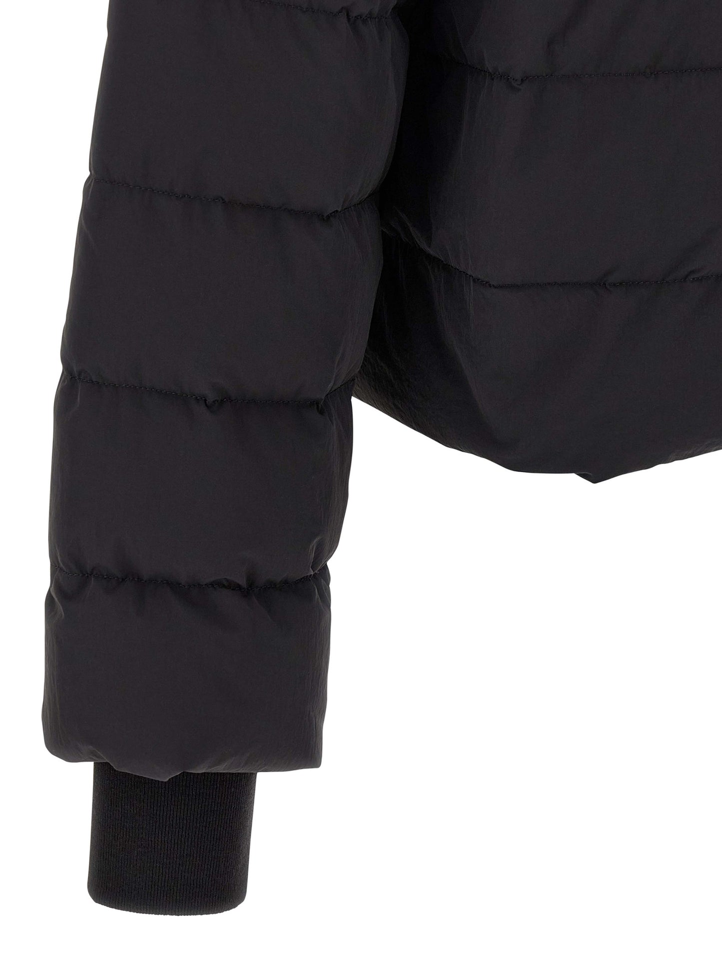Rick Owens Black Nylon Full-Length Jacket