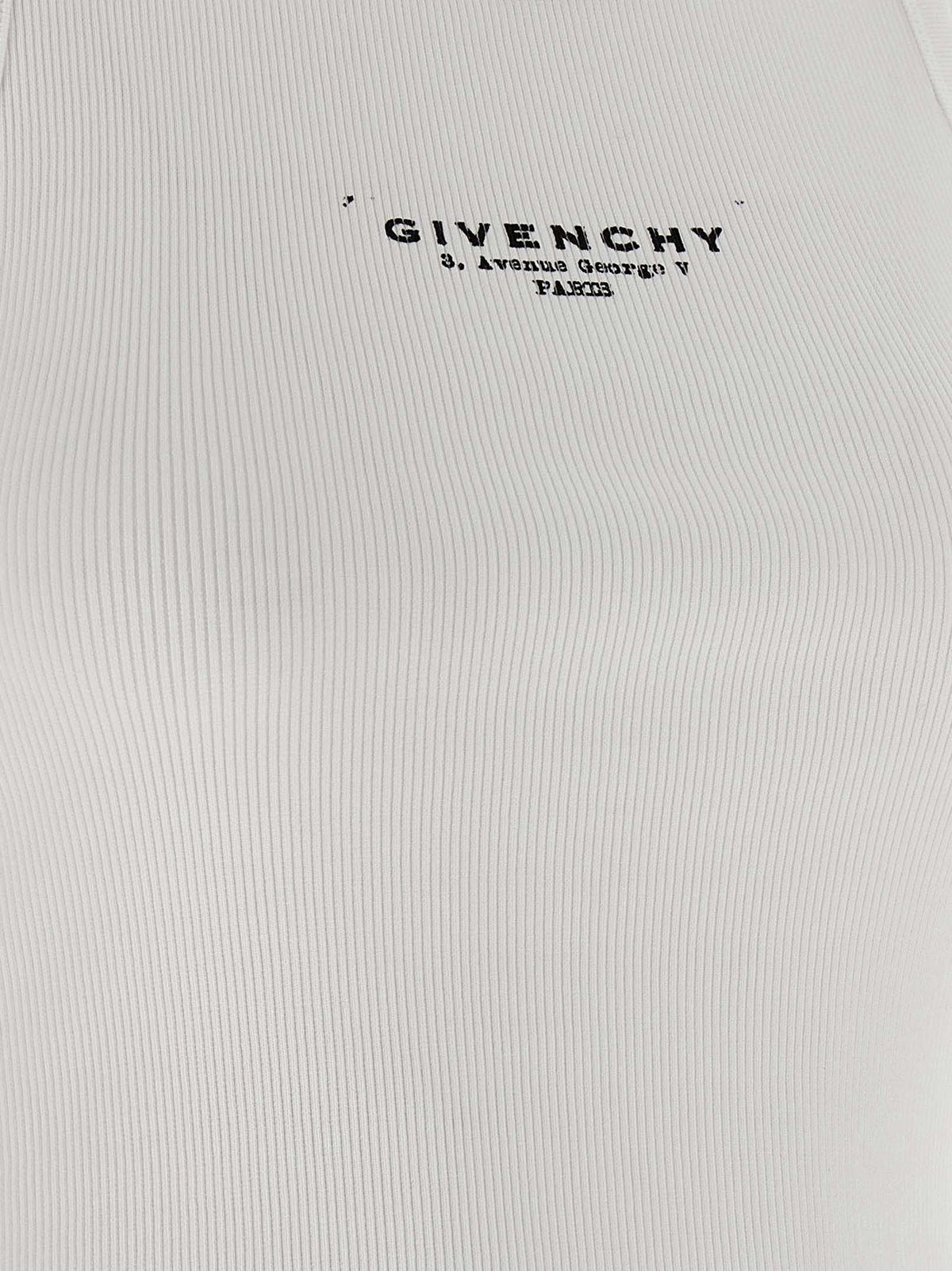Givenchy Women's Sleeveless Round Neck Stretch Cotton T-Shirt - White Print