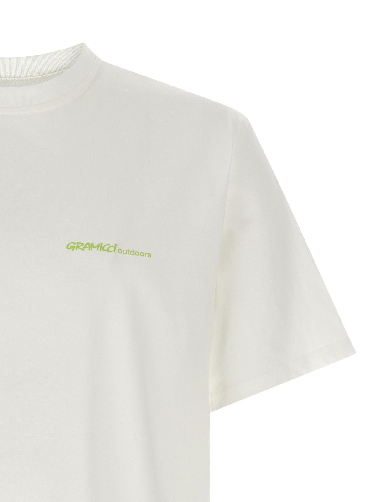 Gramicci Men's Relaxed Fit Long-Sleeve Crew Neck Organic Cotton Activewear T-Shirt - White Print