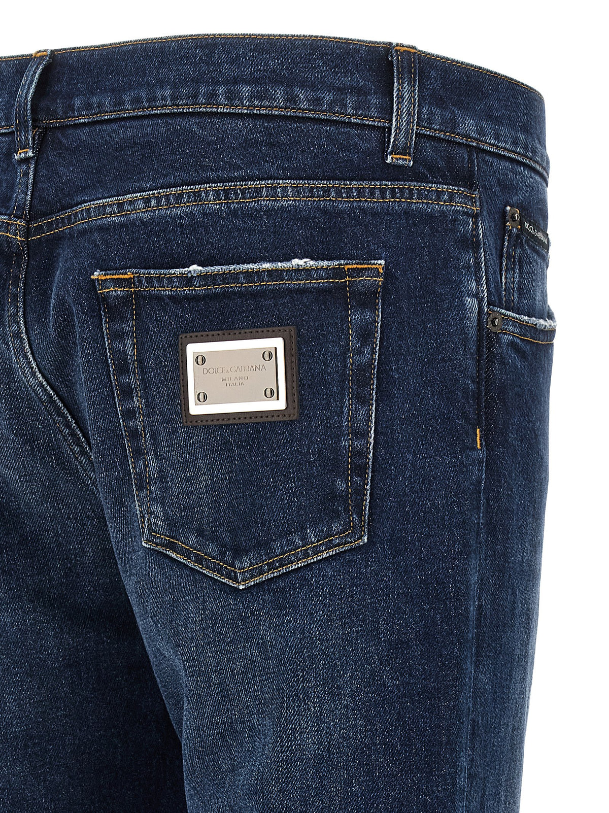 Dolce & Gabbana Men's Straight Leg Low Rise Denim Cotton Jeans - Blue