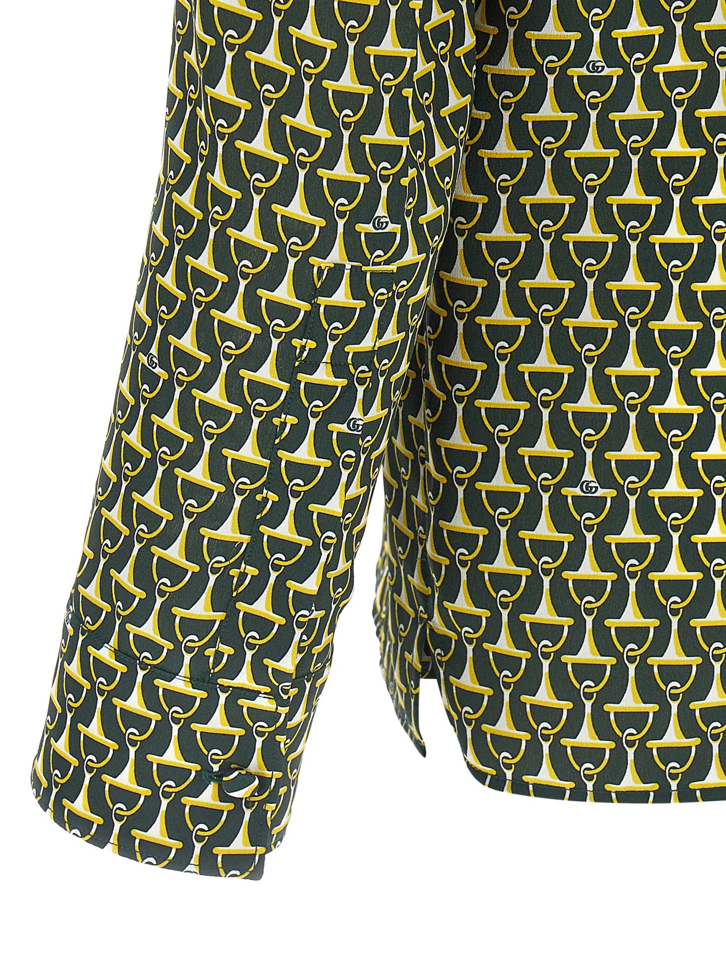 Gucci Horsebit Men's Silk Blouse - Bicolour Green Print