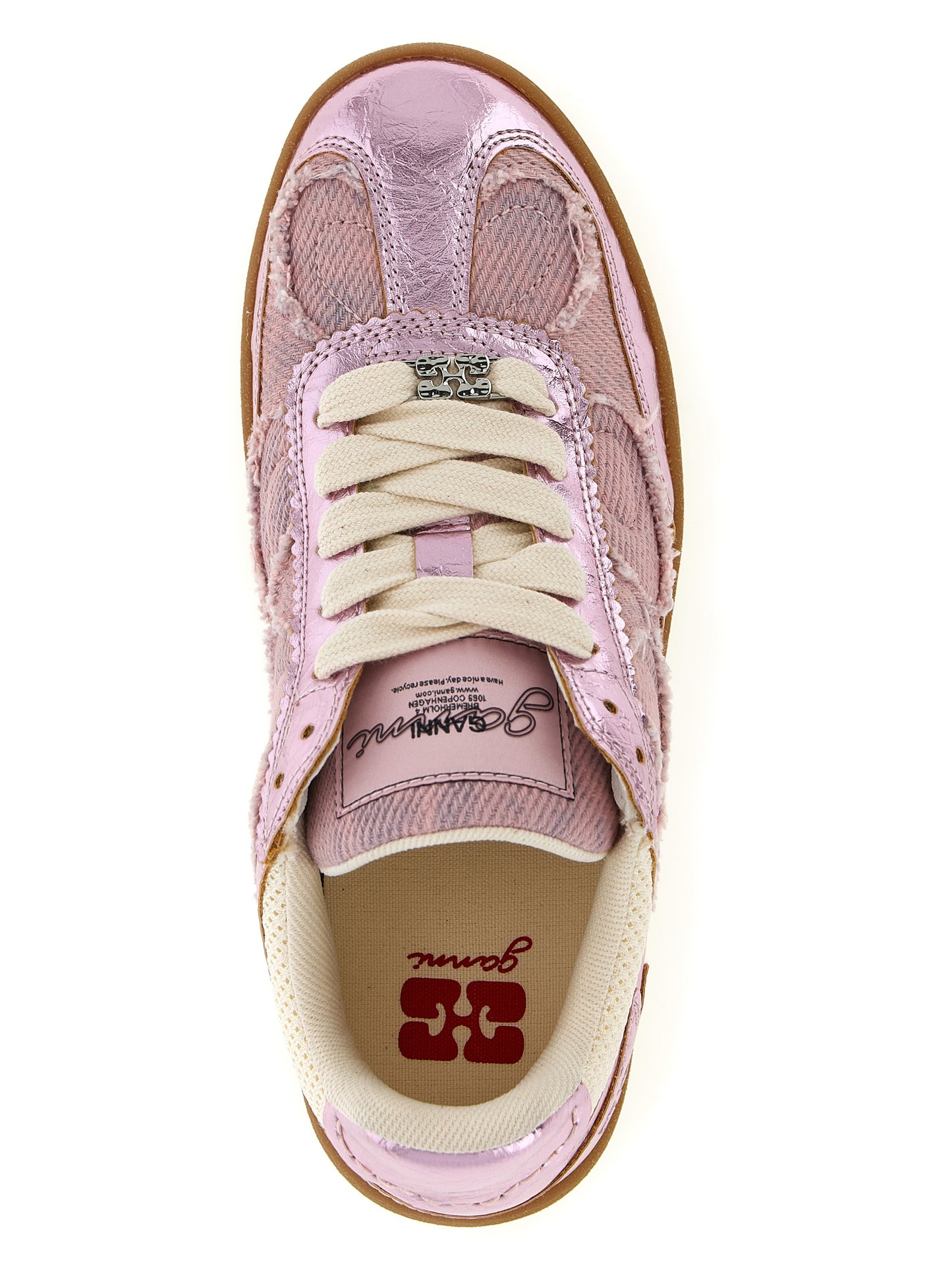 Ganni Women's Low Top Polyester Polyurethane Polyethylene leather Sneakers - Multicolor Pink