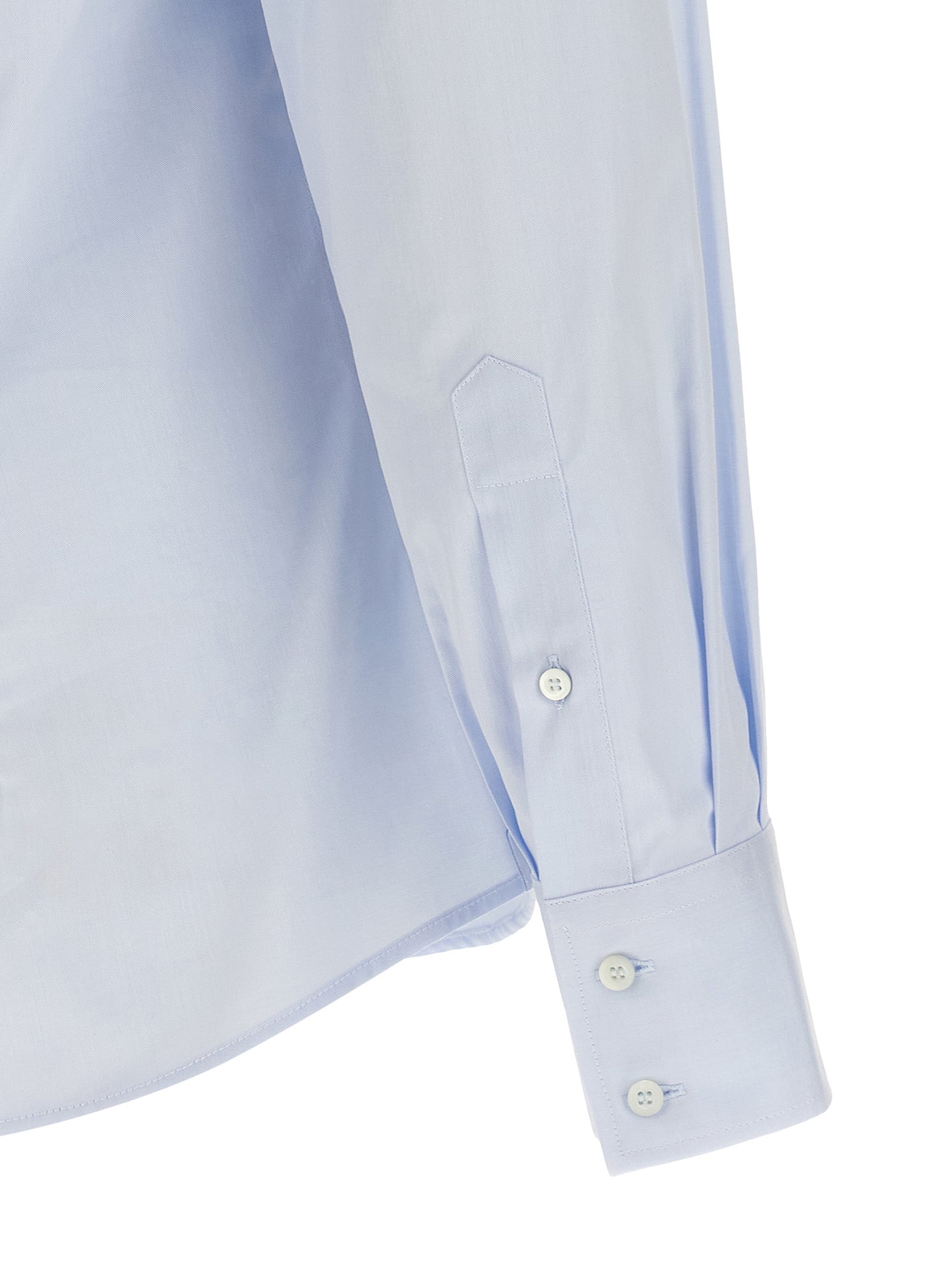 Brunello Cucinelli Crisp Men's Cotton Shirt - Light Blue