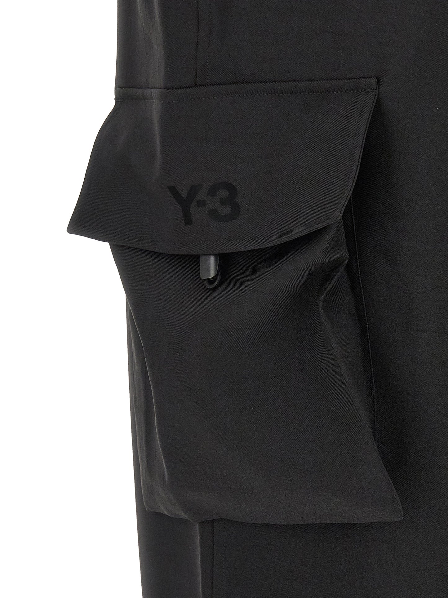 Y-3 Men's Wide Polyester Cargo Pants - Black Signature