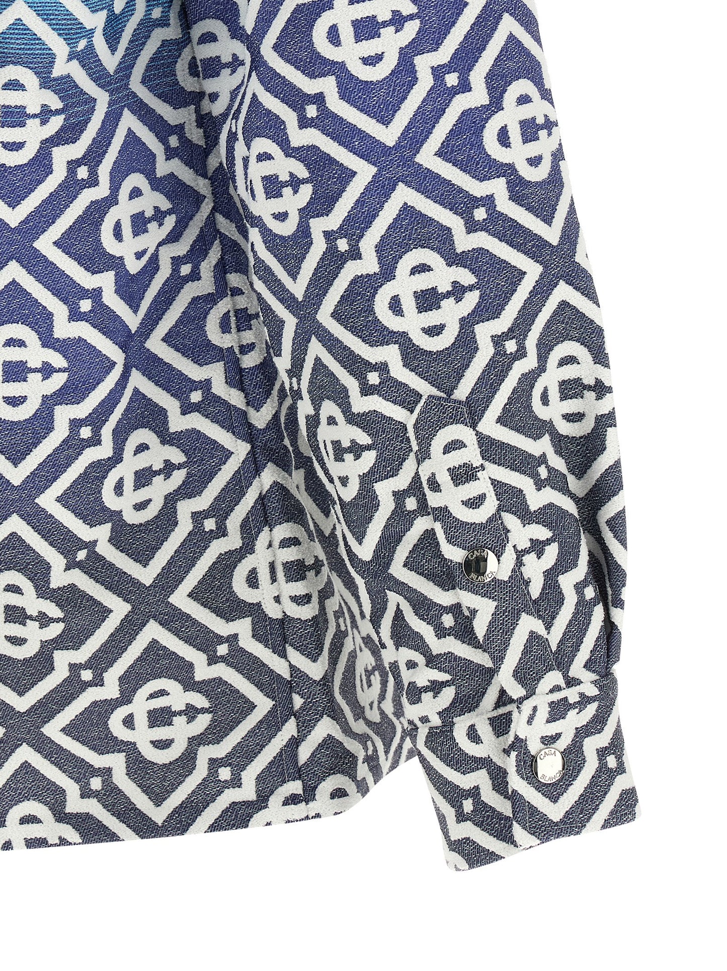 Cape by Casablanca for men in polyamide polyester cotton gradient, blue & jacquard features an relaxed-luxury silhouette, showcasing a sophisticated and premium pockets & windproof for a truly relaxed-luxury finish.