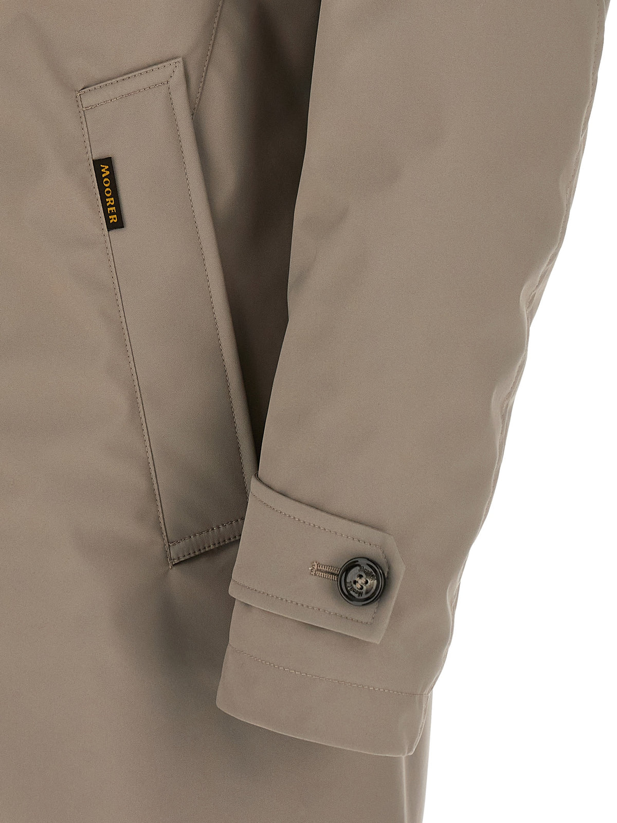 MooRER Men's Polyester & Polyurethane Hooded Windbreaker Jacket - Gray