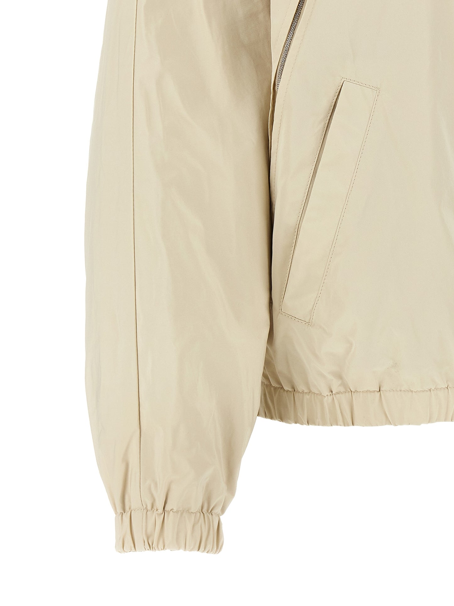 Peserico Women's Windproof Cotton Polyester Hooded Windbreaker Jacket - Beige