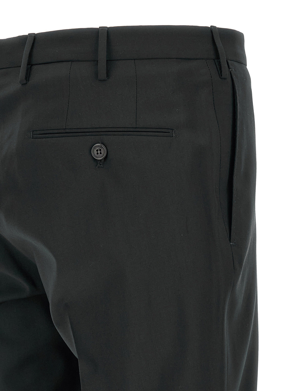 Incotex Men's Virgin Wool Trousers - Black