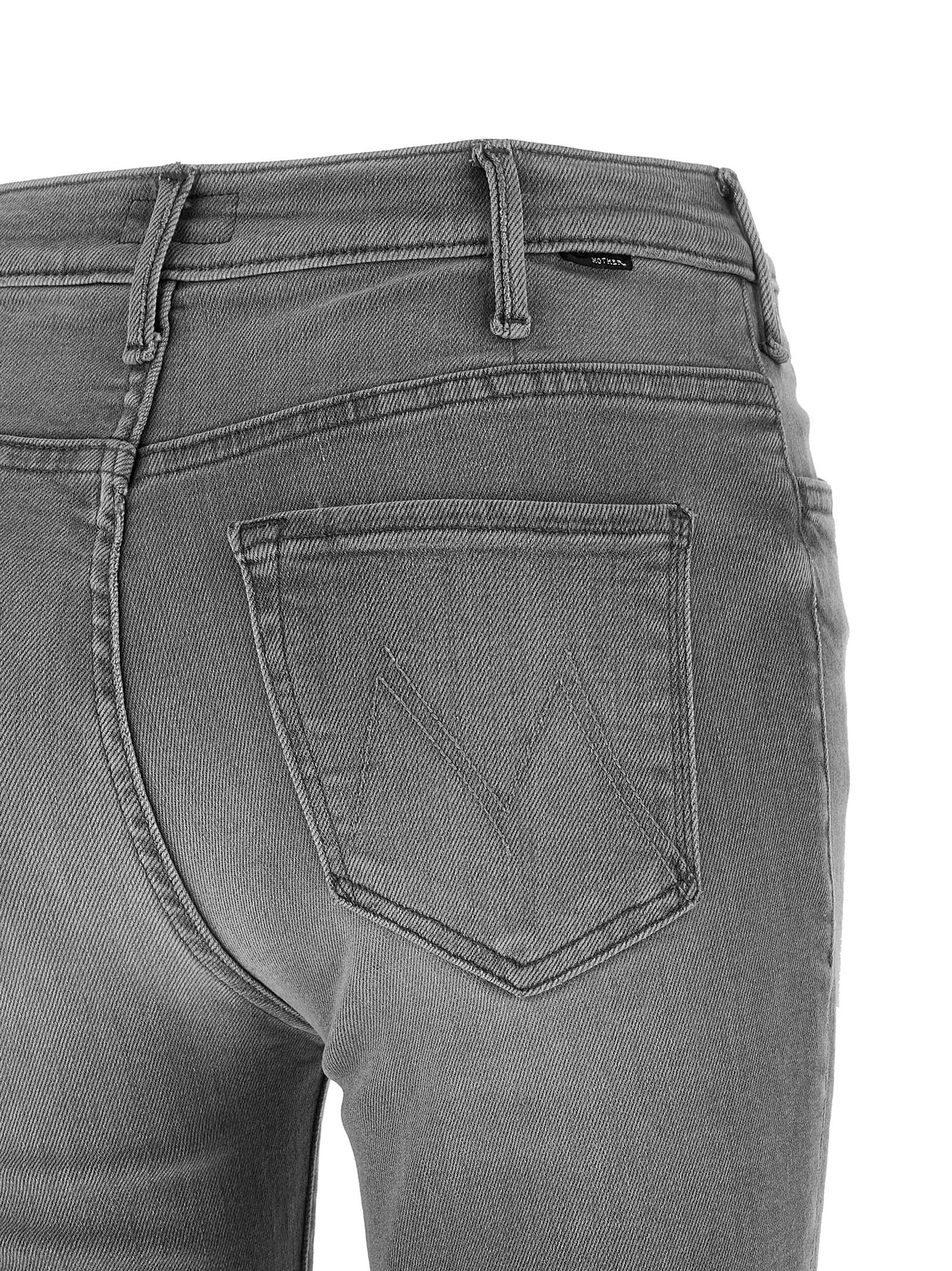 Mother Denim Women's Skinny Leg Stretch Denim Cotton Polyester Jeans - Gray
