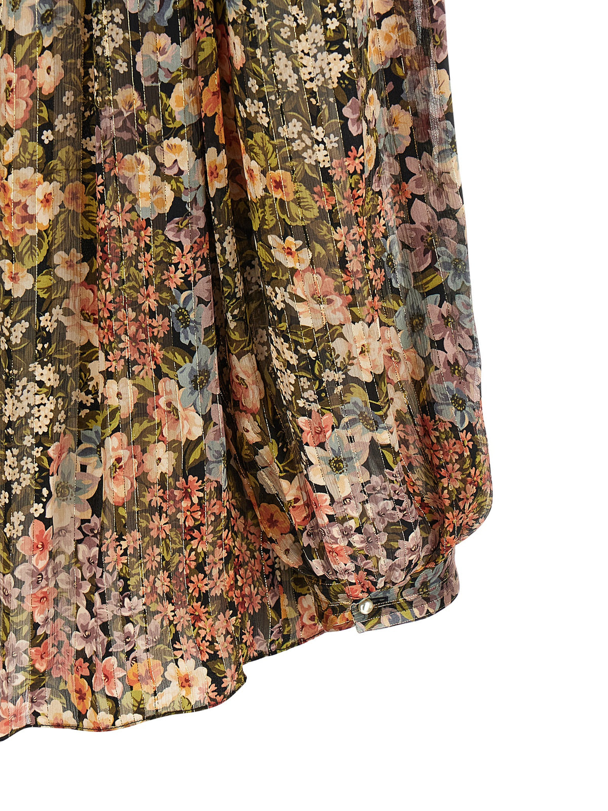 Blouse by Valentino Garavani for women in metallized fiber & silk multicolor, transparent, patterned & print features an architectural silhouette with a refined and elegant for a architectural look.