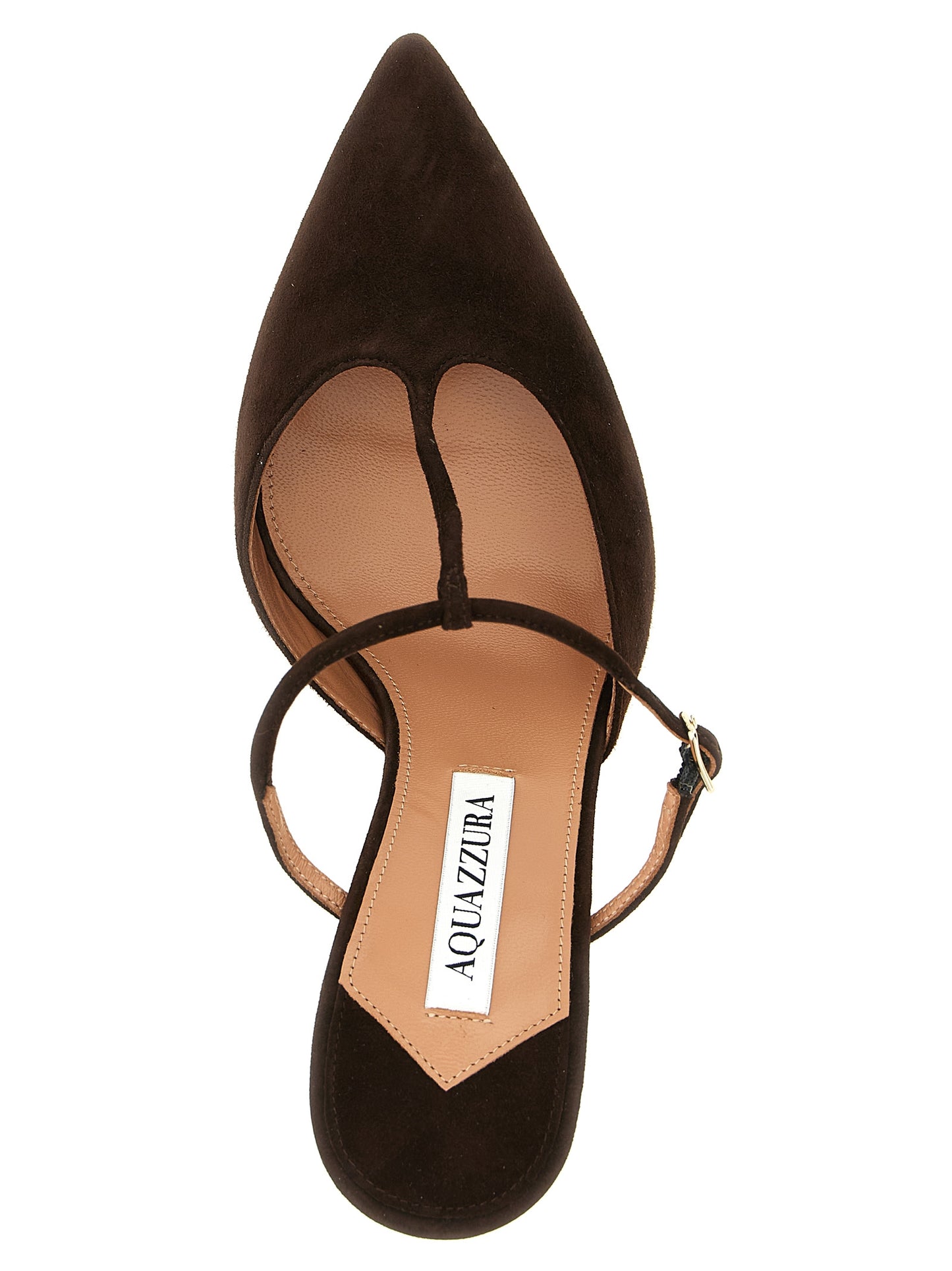 Aquazzura Women's Suede Goatskin Leather High-Heel Stiletto Mules Pumps Heels - Brown
