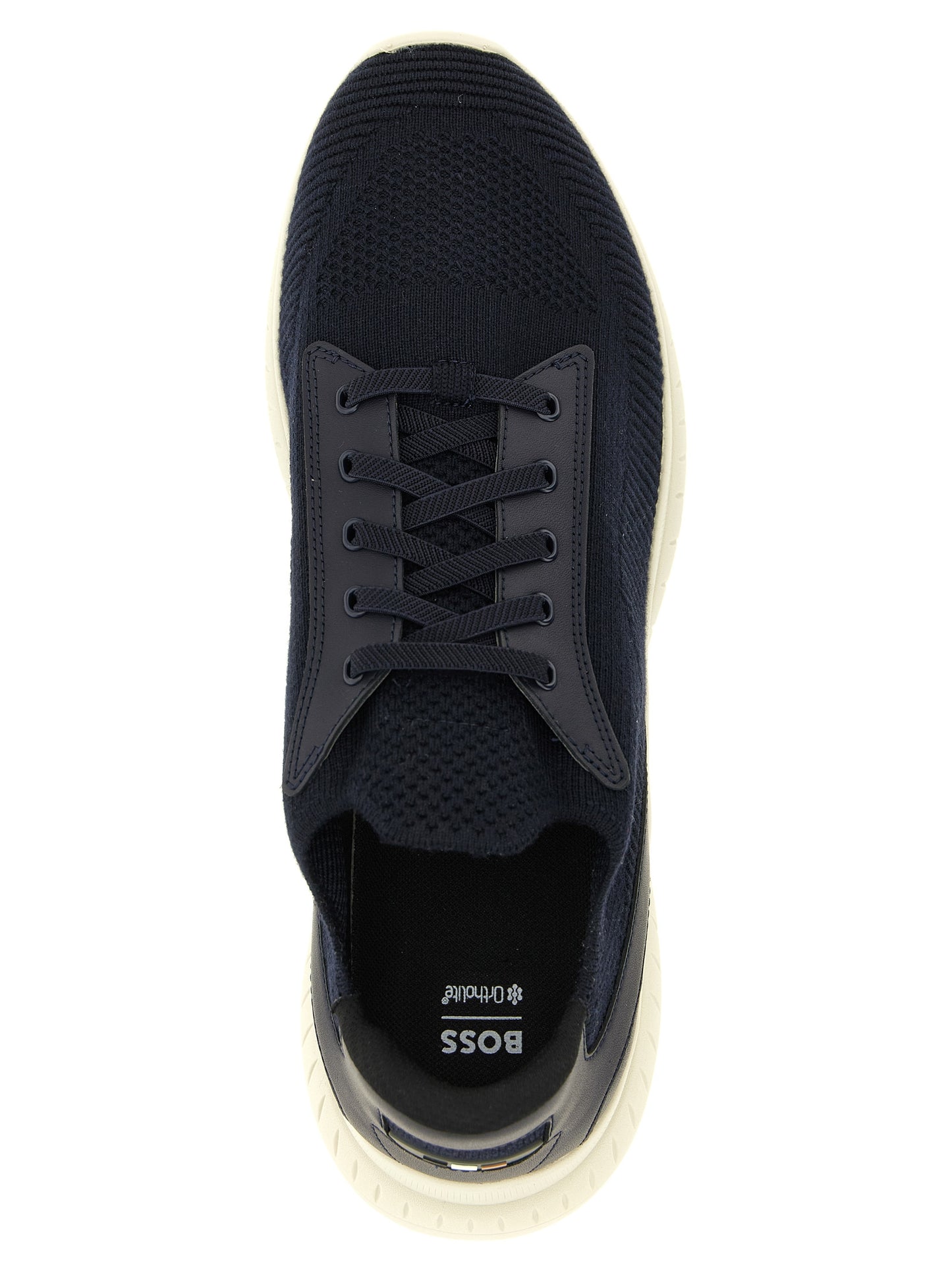 Hugo Boss Men's Slip On EVA & Bos Taurus Cowhide Leather Athletic Sneakers - Blue
