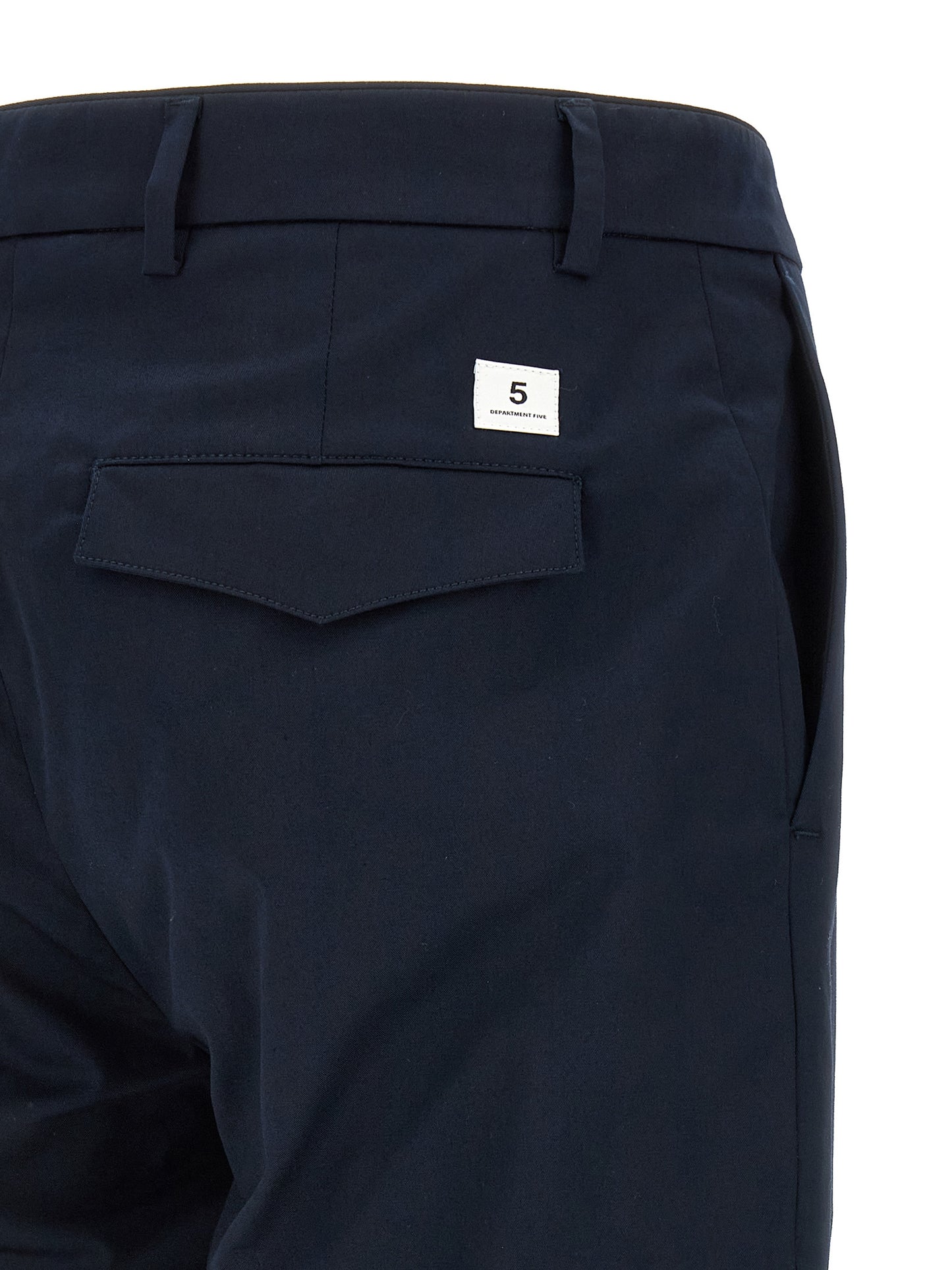 Department 5 Men's Cropped Stretch Cotton Trousers - Blue Signature