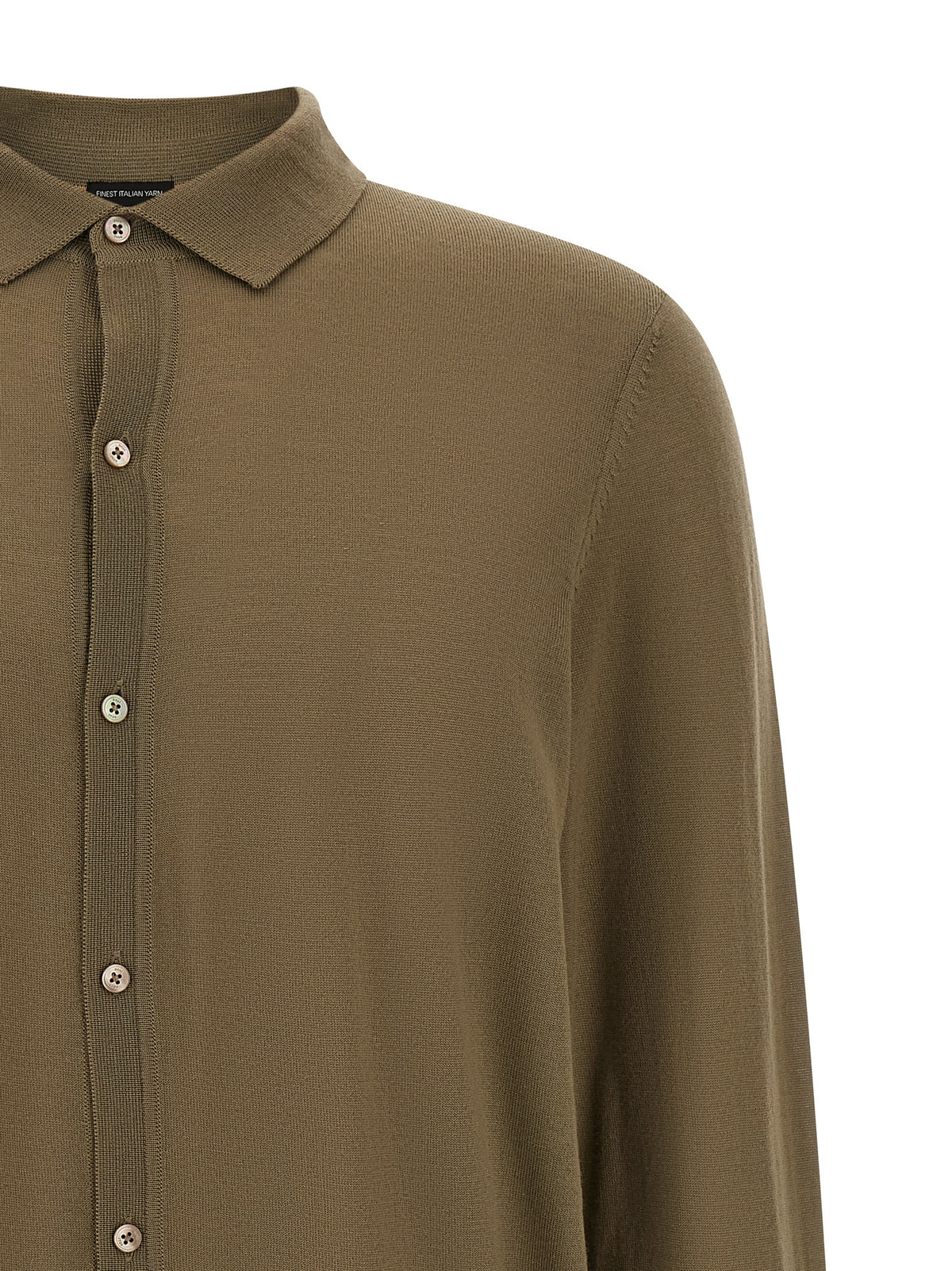 Hugo Boss Men's Long-Sleeve Virgin Wool Polo Shirt - Bicolour Green