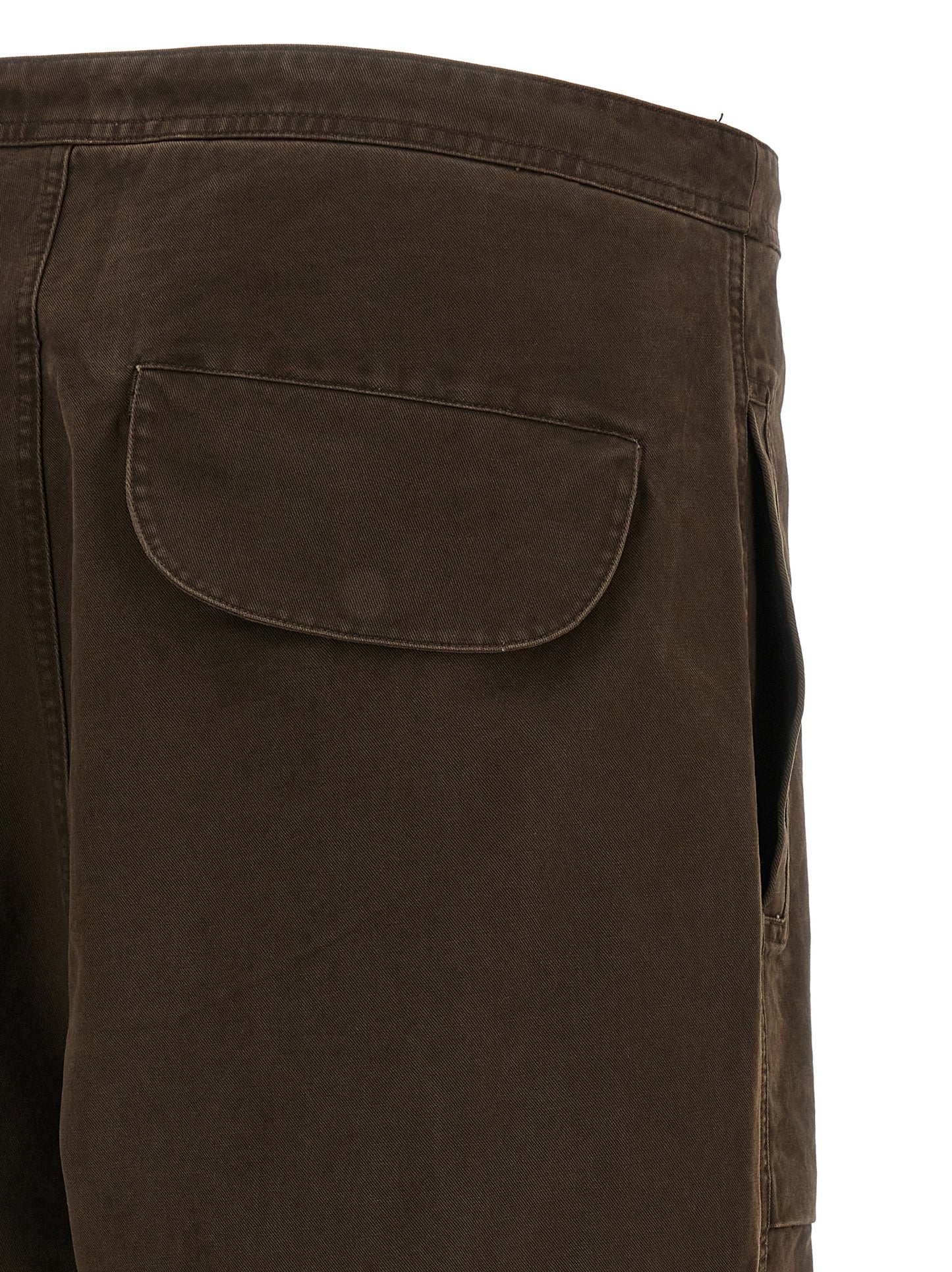 Entire Studios Men's Straight Leg Wide Cotton Cargo Pants - Brown