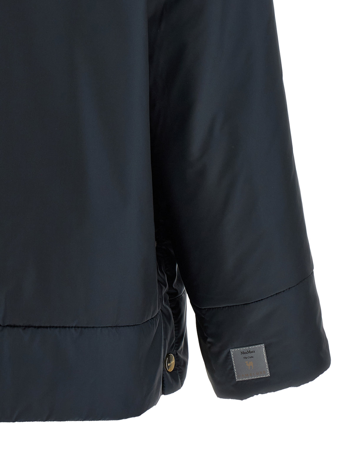 Max Mara Women's Padded Waterproof Polyester Hooded Windbreaker Jacket - Blue