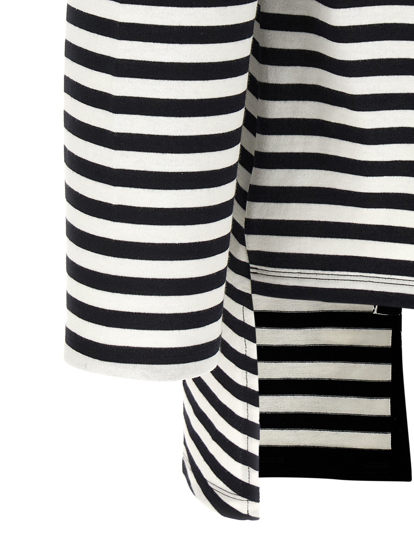 Cardigan by Yohji Yamamoto for men in cotton bicolour, black, white & striped presents a textural silhouette, artfully finished with a textural and for a sophisticated, textural look.