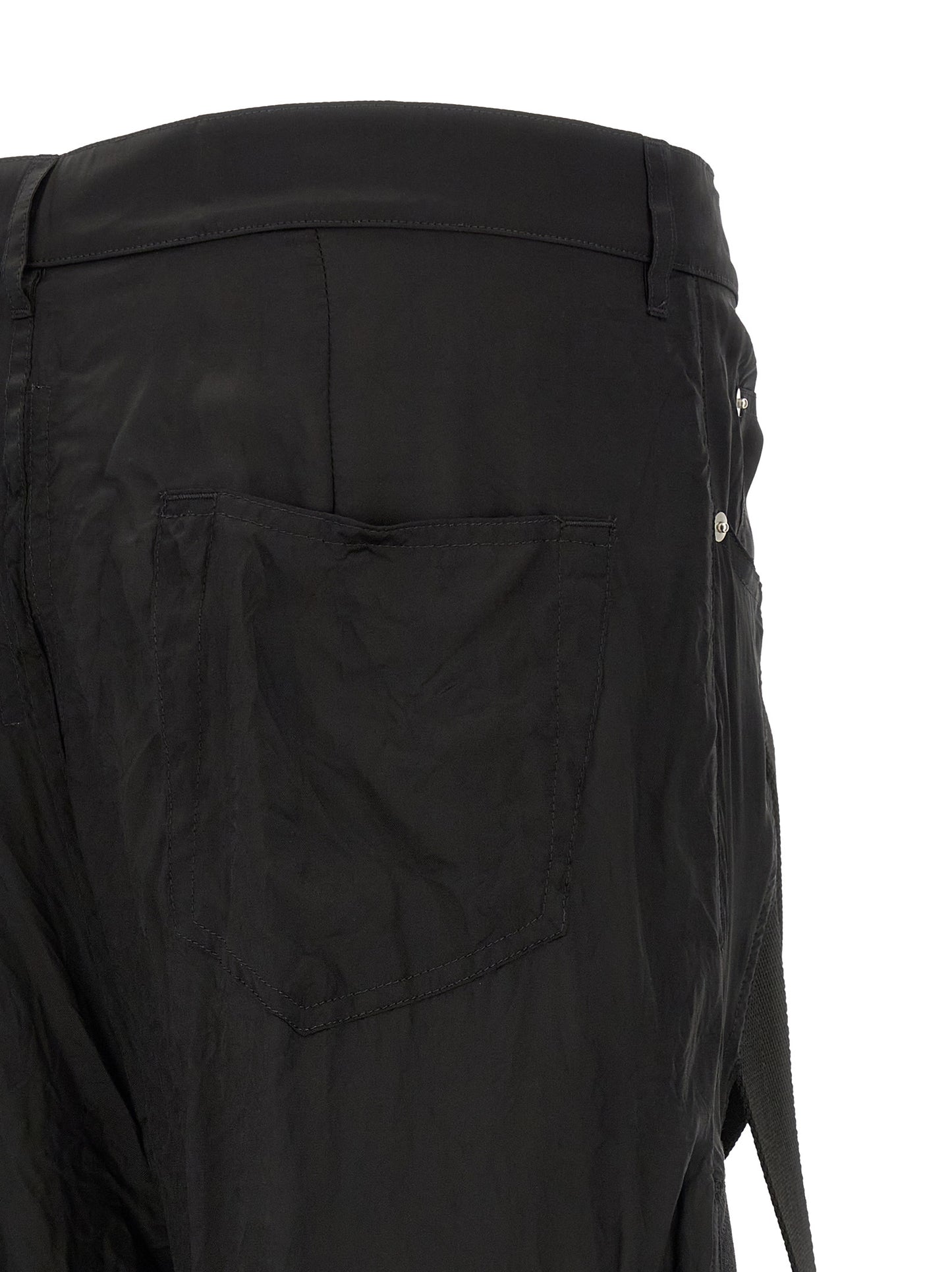 Rick Owens Star Men's Flared Wide High Rise Cupro & Copper Trousers - Black Copper