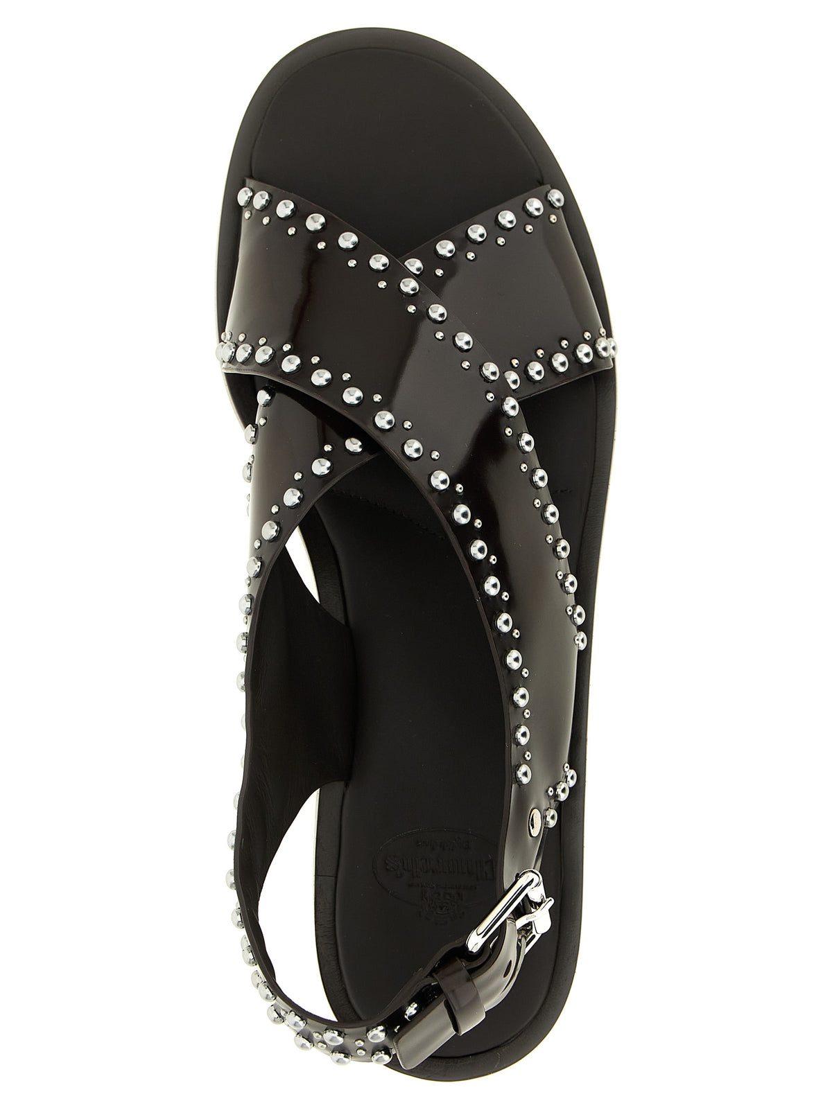 Flat Sandals by Church's for women in plush rubber & calf leather brown features an architectural design from the Women's Plush Rubber & Calf Leather Flat Sandals collection, defined by a architectural flat and for a architectural finish.