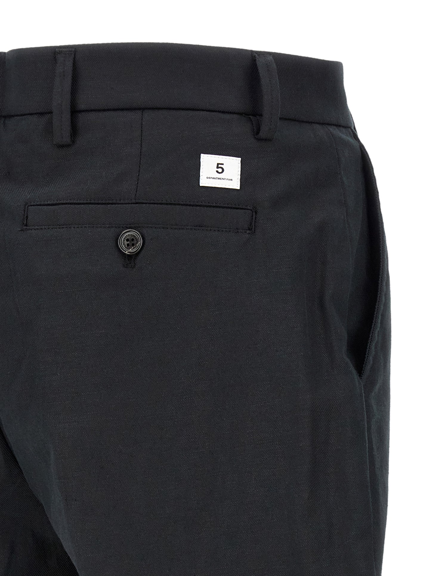Department 5 Men's Wide Stretch Cotton & Linen Casual Pants - Black