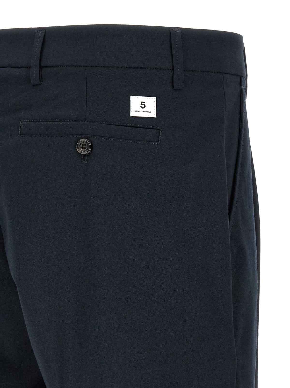 Casual Pants by Department 5 for men in stretch polyester & viscose blue features an refined tailoring silhouette, showcasing a premium wide with a and long cut for a refined tailoring look.