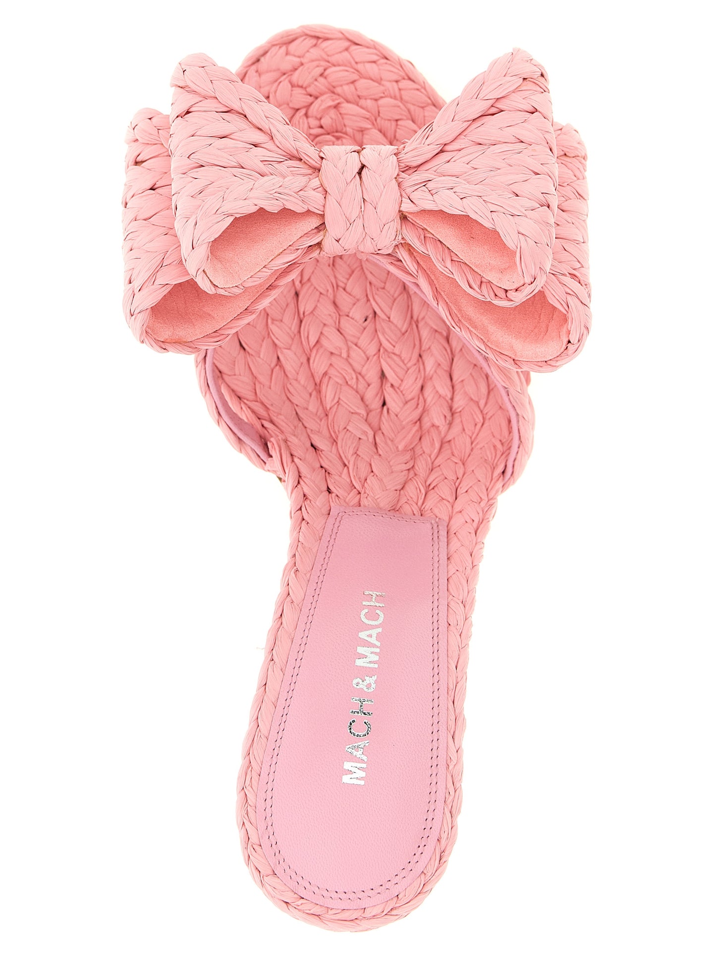 MACH & MACH Women's Raffia Stiletto Mules Sandals - Multicolor Pink
