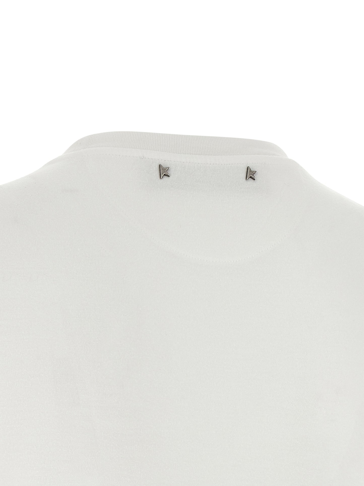 Golden Goose Essence Men's Short-Sleeve Crew Neck Lyocell T-Shirt - White Signature Print