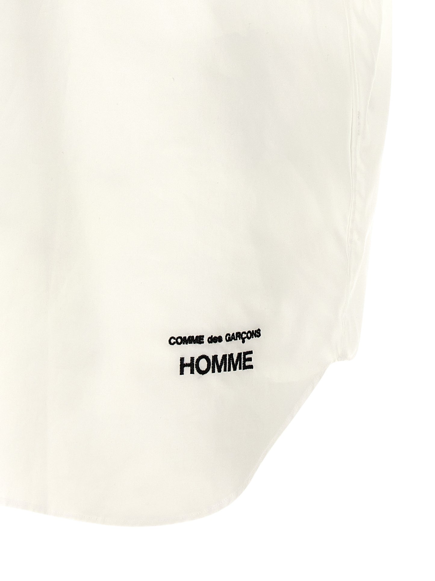 Comme Des Garçons Crisp Men's Short-Sleeve Cotton Shirt - Pearl White
