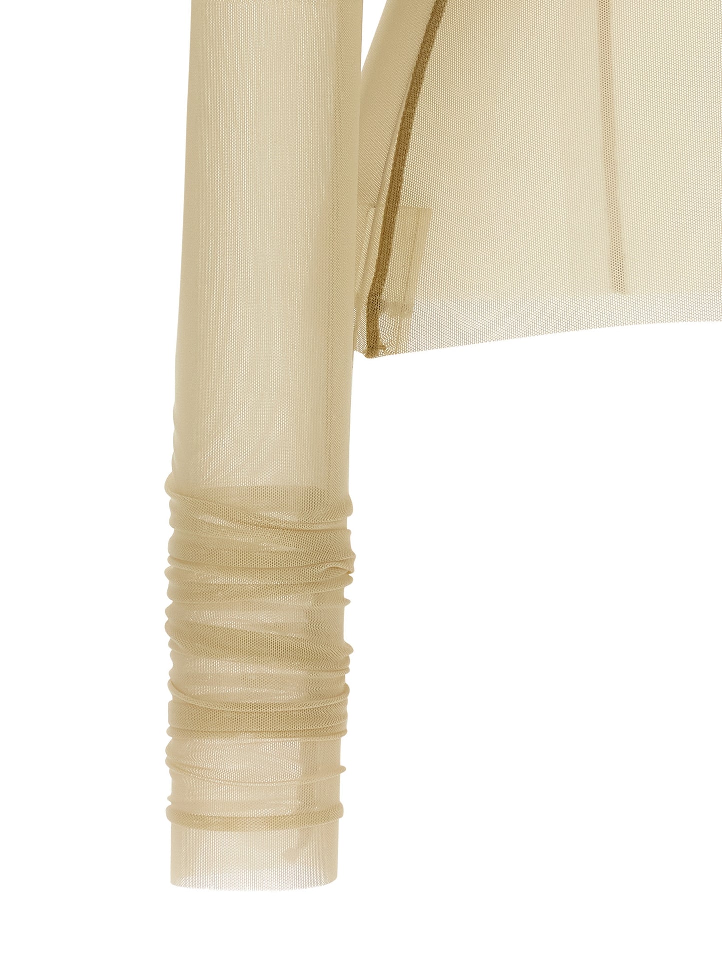 Rick Owens Women's Long-Sleeve Boat Neck Stretch Cotton & Nylon Shirt - Beige Transparent