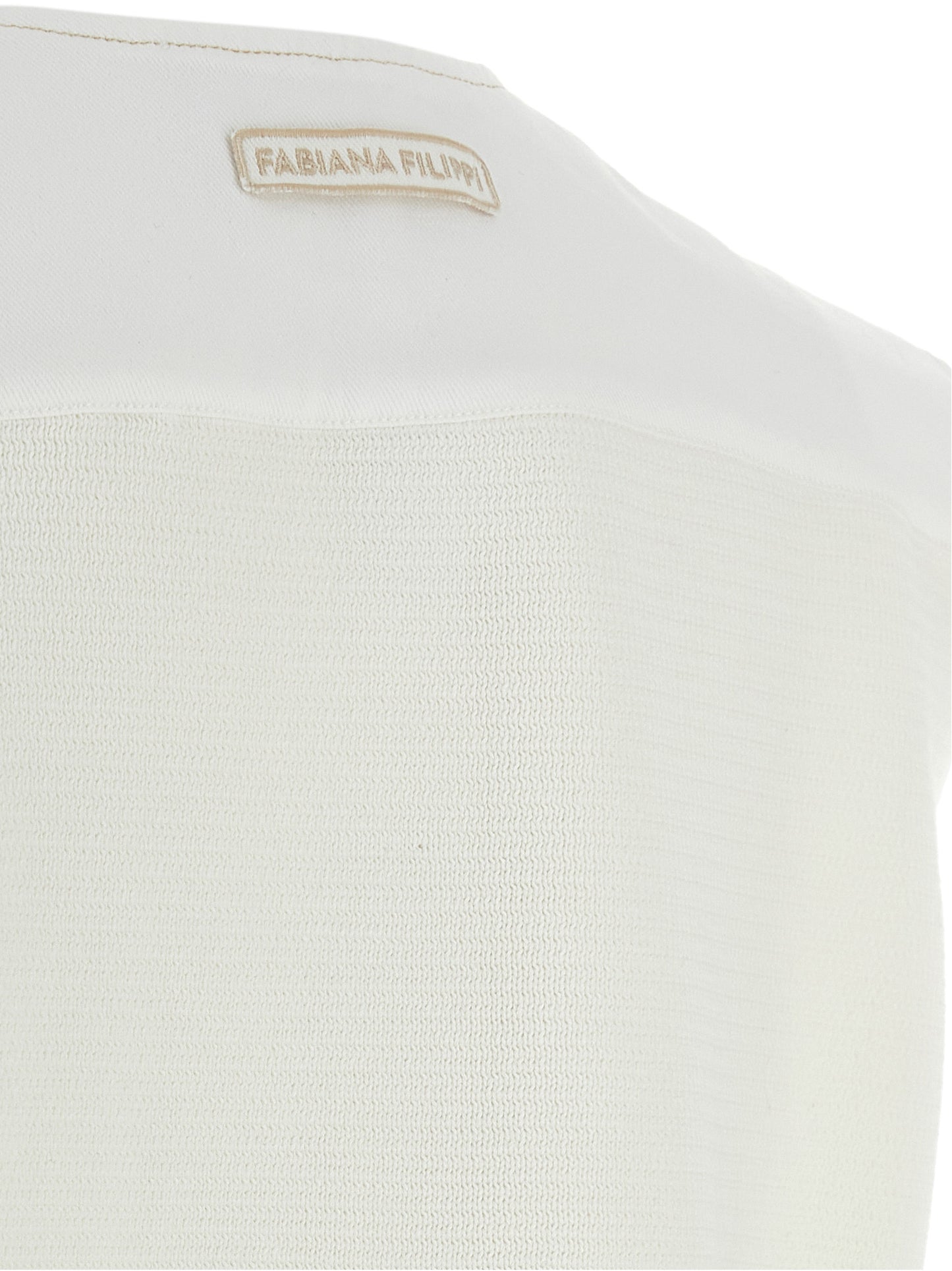 Fabiana Filippi White Cotton Sleeveless Jacket